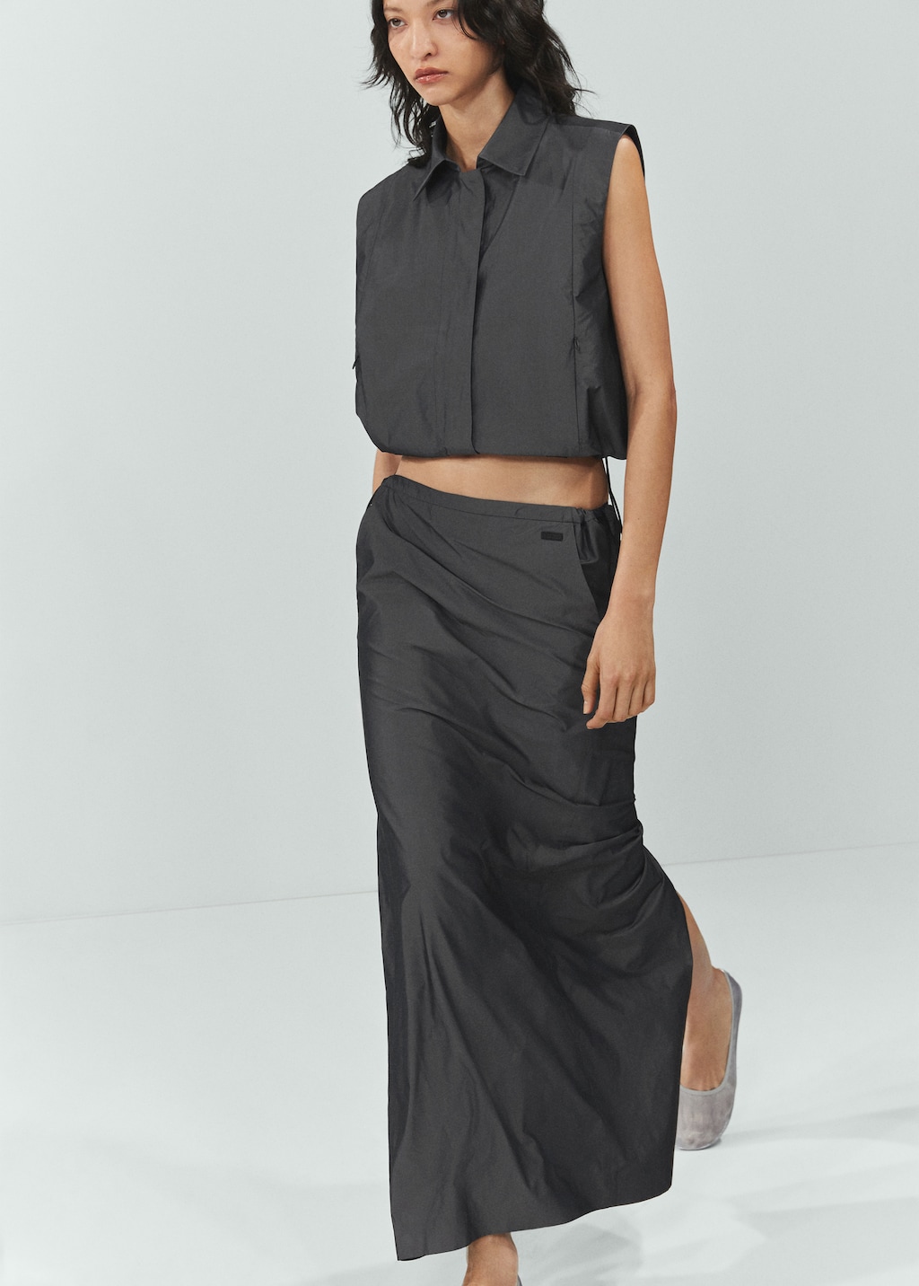 スカート musinsastandardwoman Women's Nylon Parachute Skirt Ash Grey MUSINSA | MUSINSA STANDARD WOMAN Women's Nylon Parachute