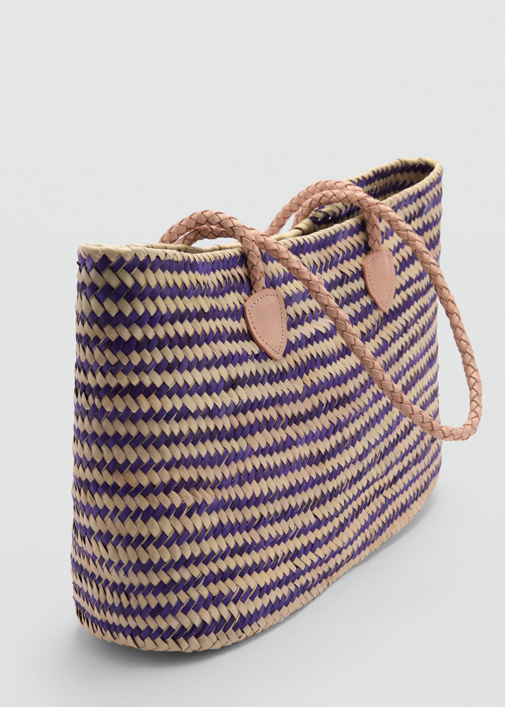 Shopper bag with leather handles - Medium plane