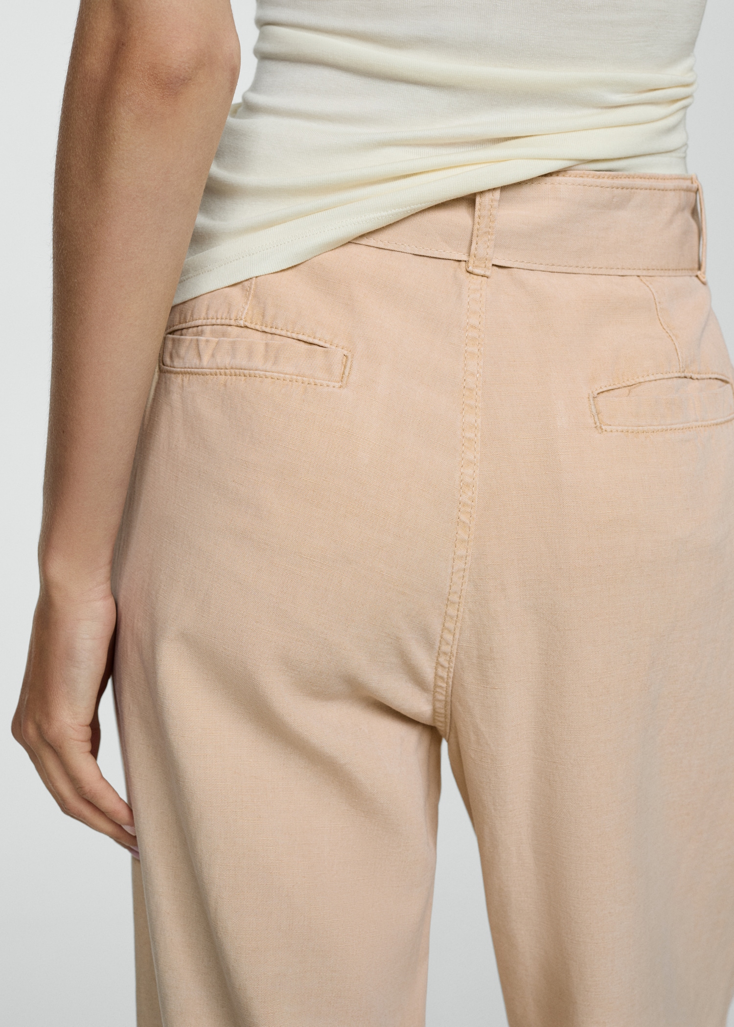 Pantalón fluido wideleg cinturón - Mujer | MANGO OUTLET España (Península y Baleares)