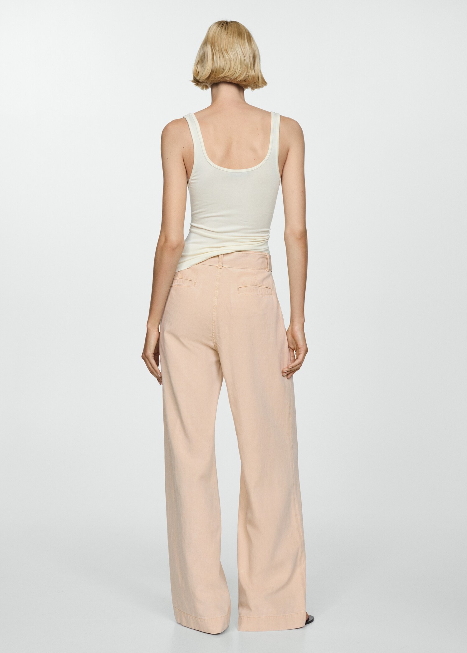 Pantalon fluide wideleg ceinture - Verso de l’article
