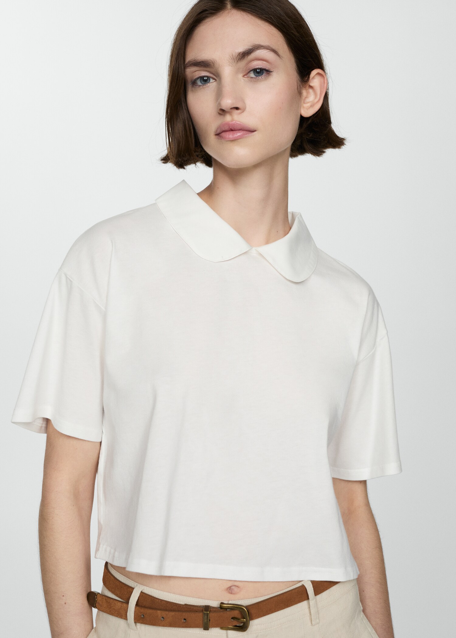 Babydoll-neck t-shirt - Medium plane