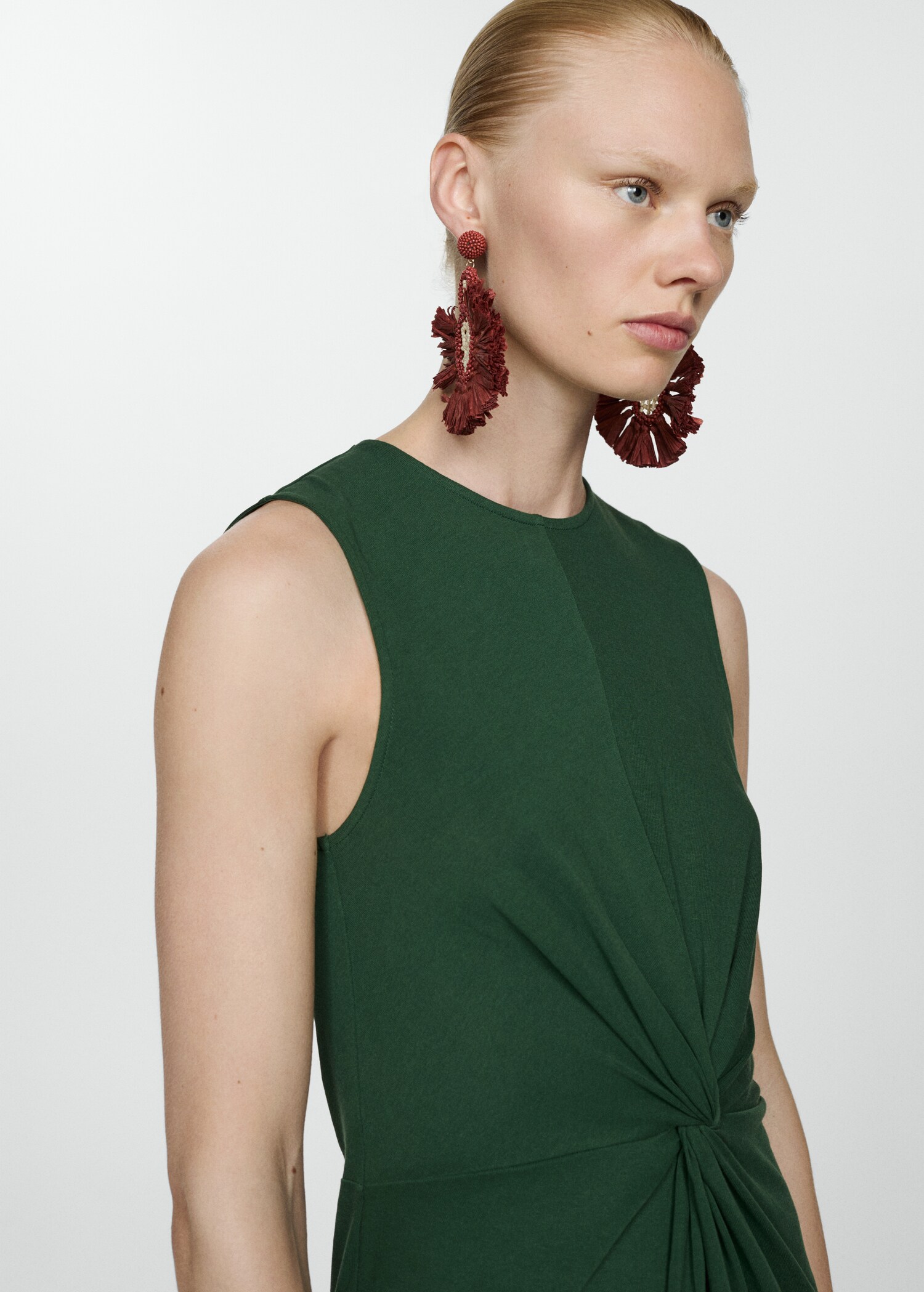 Midi-dress with draped detail - Medium plane