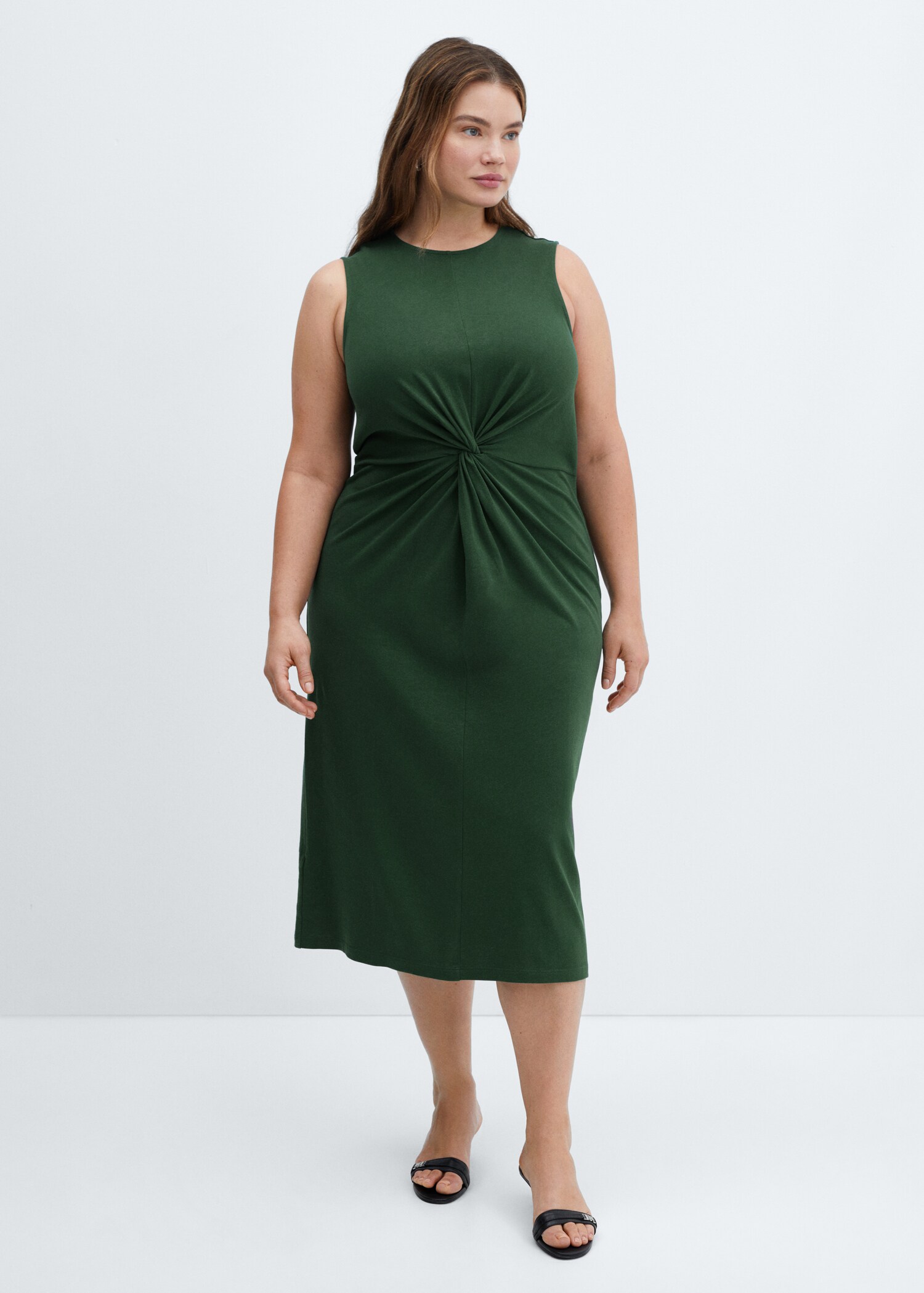 Midi-dress with draped detail - Details of the article 3