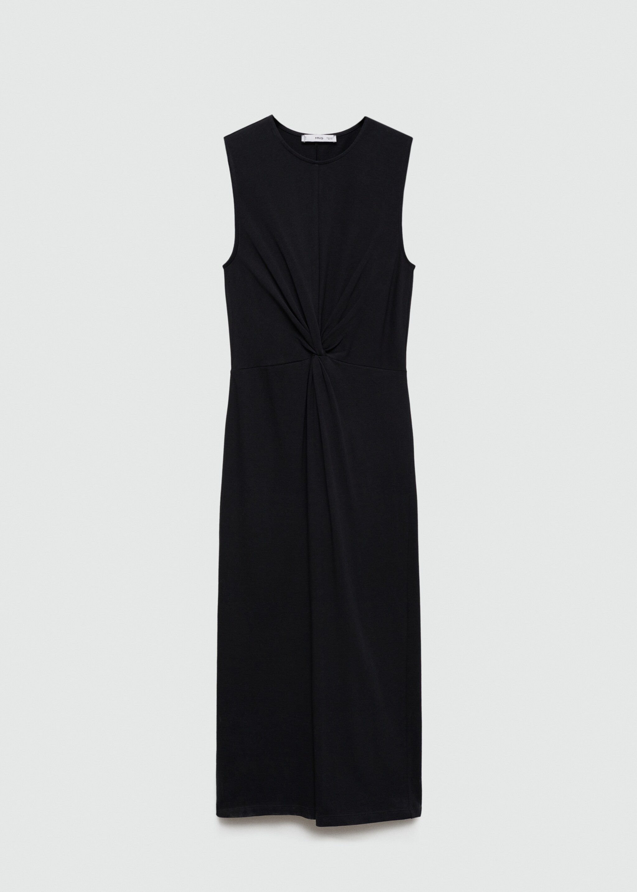 Vestido midi detalle drapeado - Artículo sin modelo, Negro. Ref: 77000368-00.