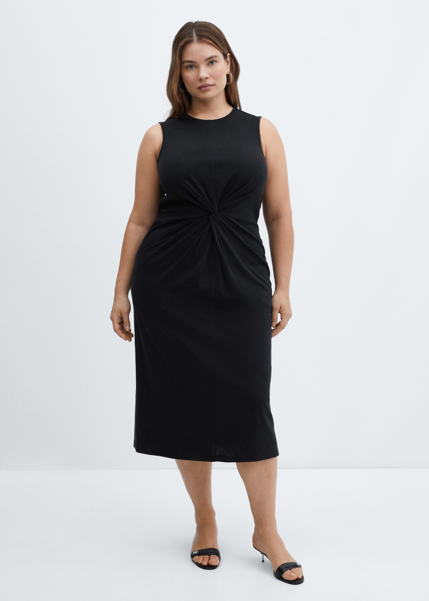 Midi-dress with draped detail - Details of the article 3