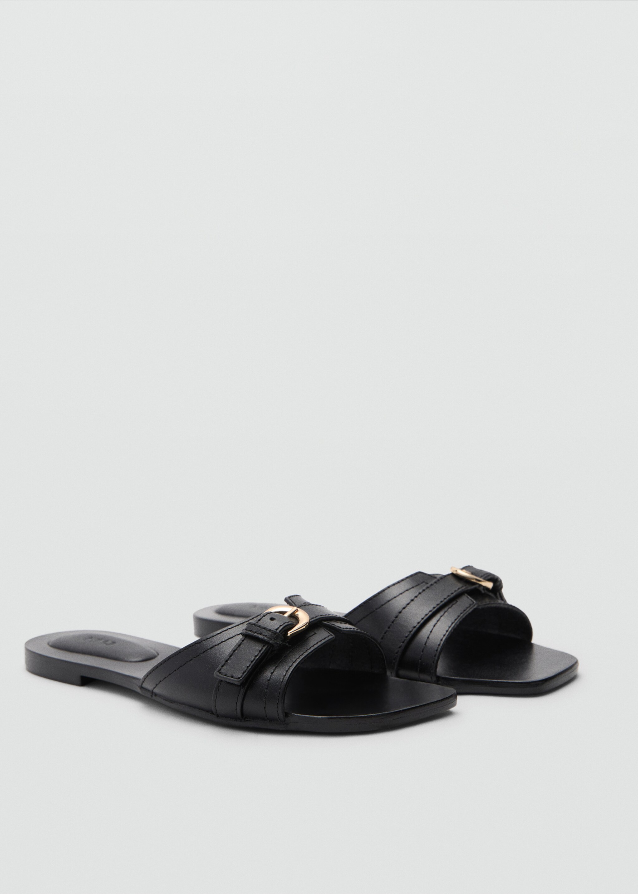 Buckle leather sandals - Medium plane