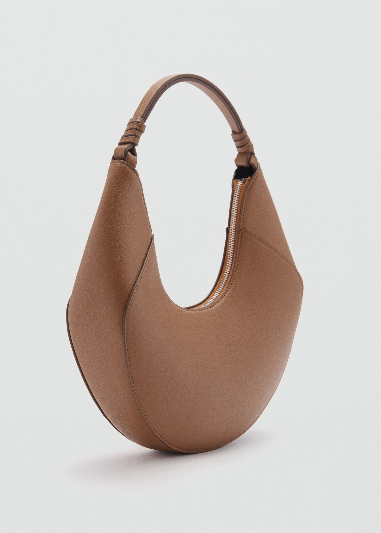 Leather-effect shoulder bag - Medium plane