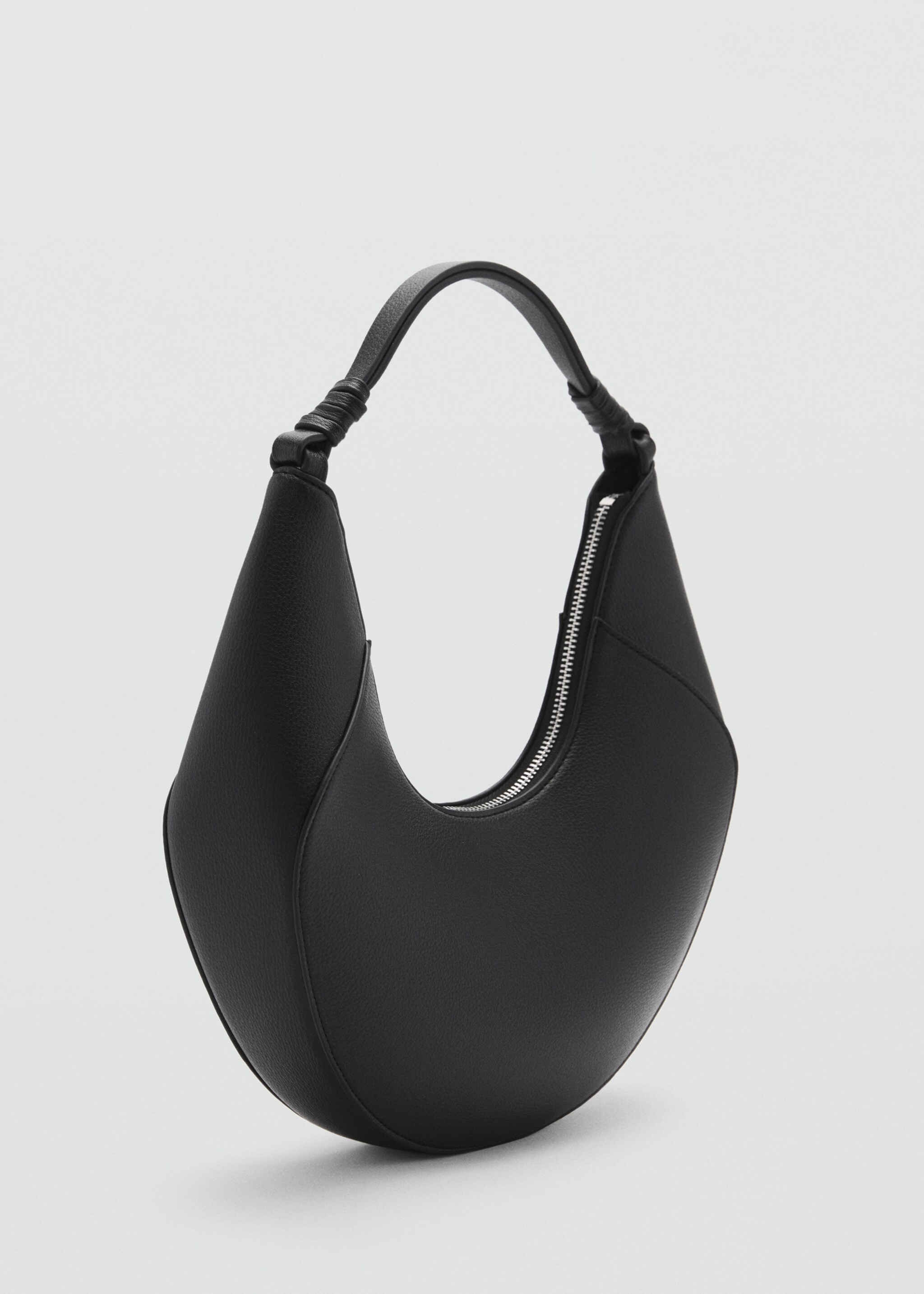 Leather-effect shoulder bag - Medium plane, Black. Ref: 77000374-00.