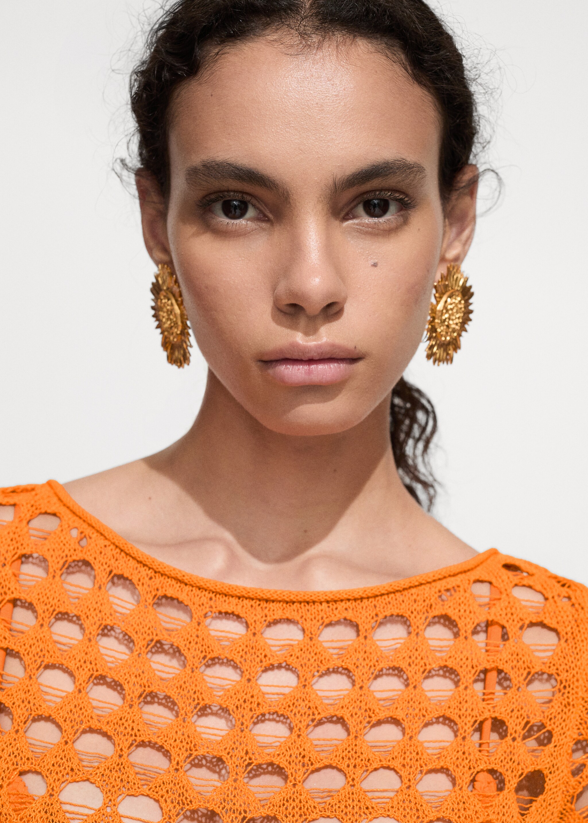 Long openwork knitted dress - Details of the article 1