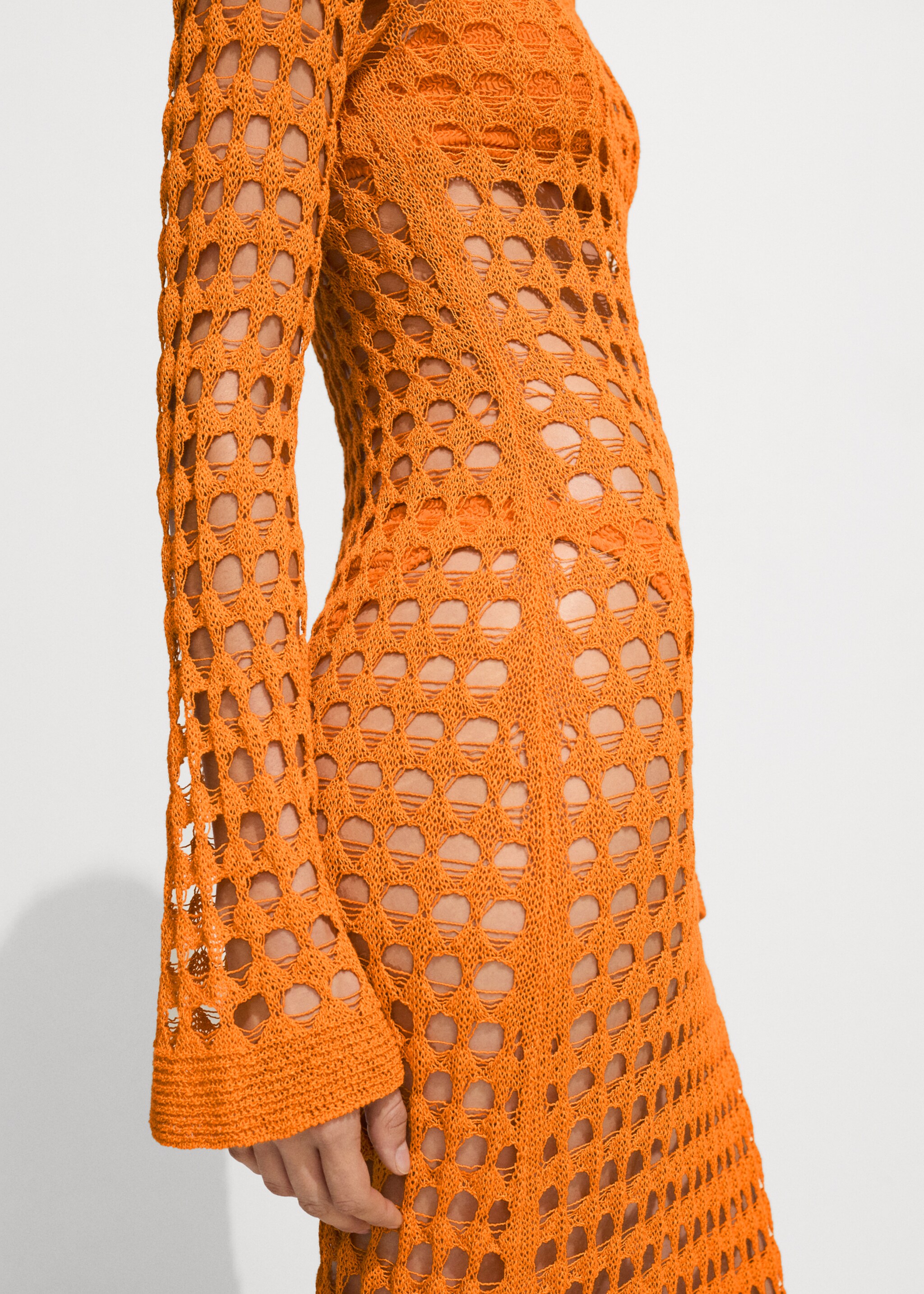 Long openwork knitted dress - Details of the article 6