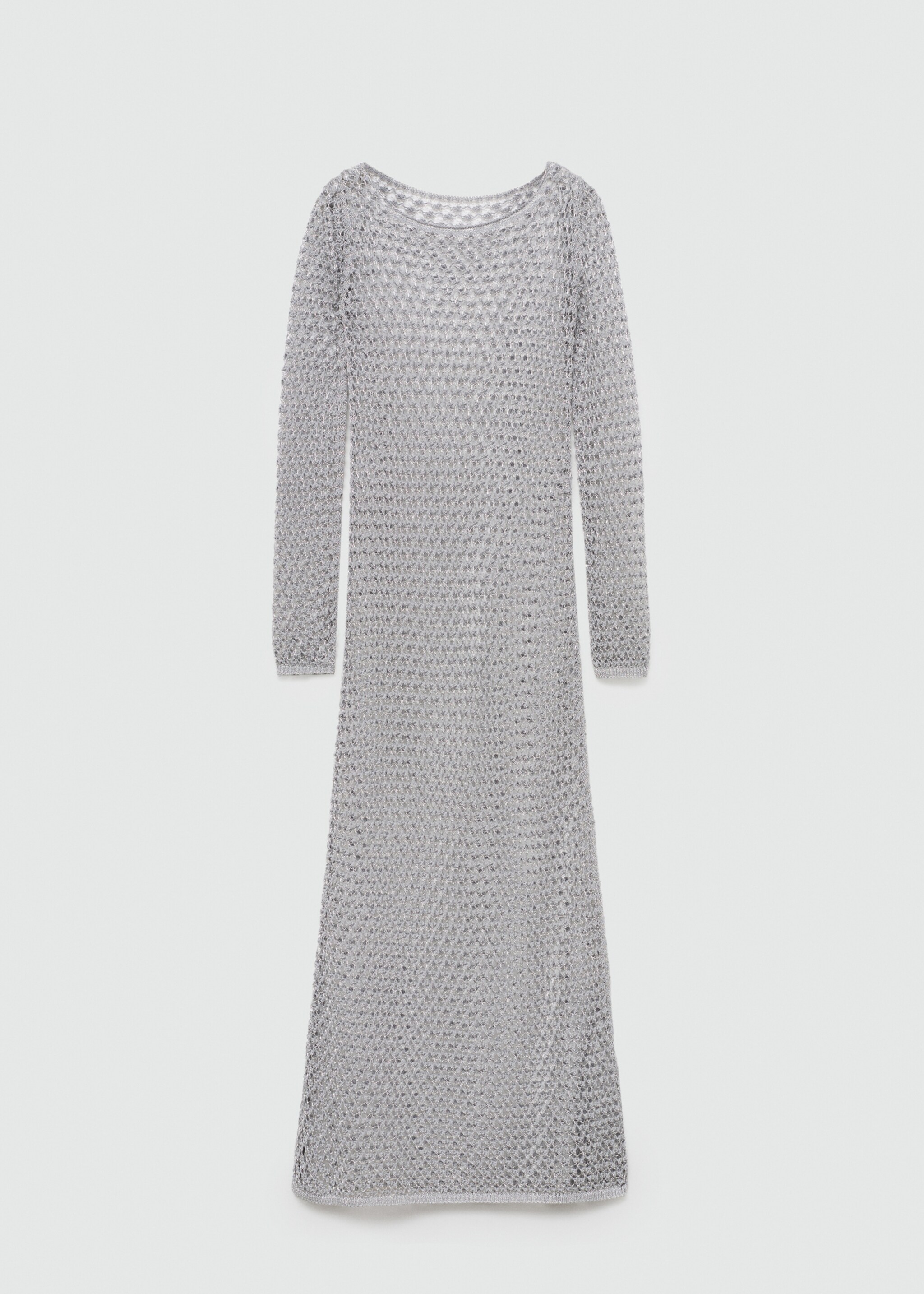 Crochet lurex dress - Article without model, Silver. Ref: 77000385-00.