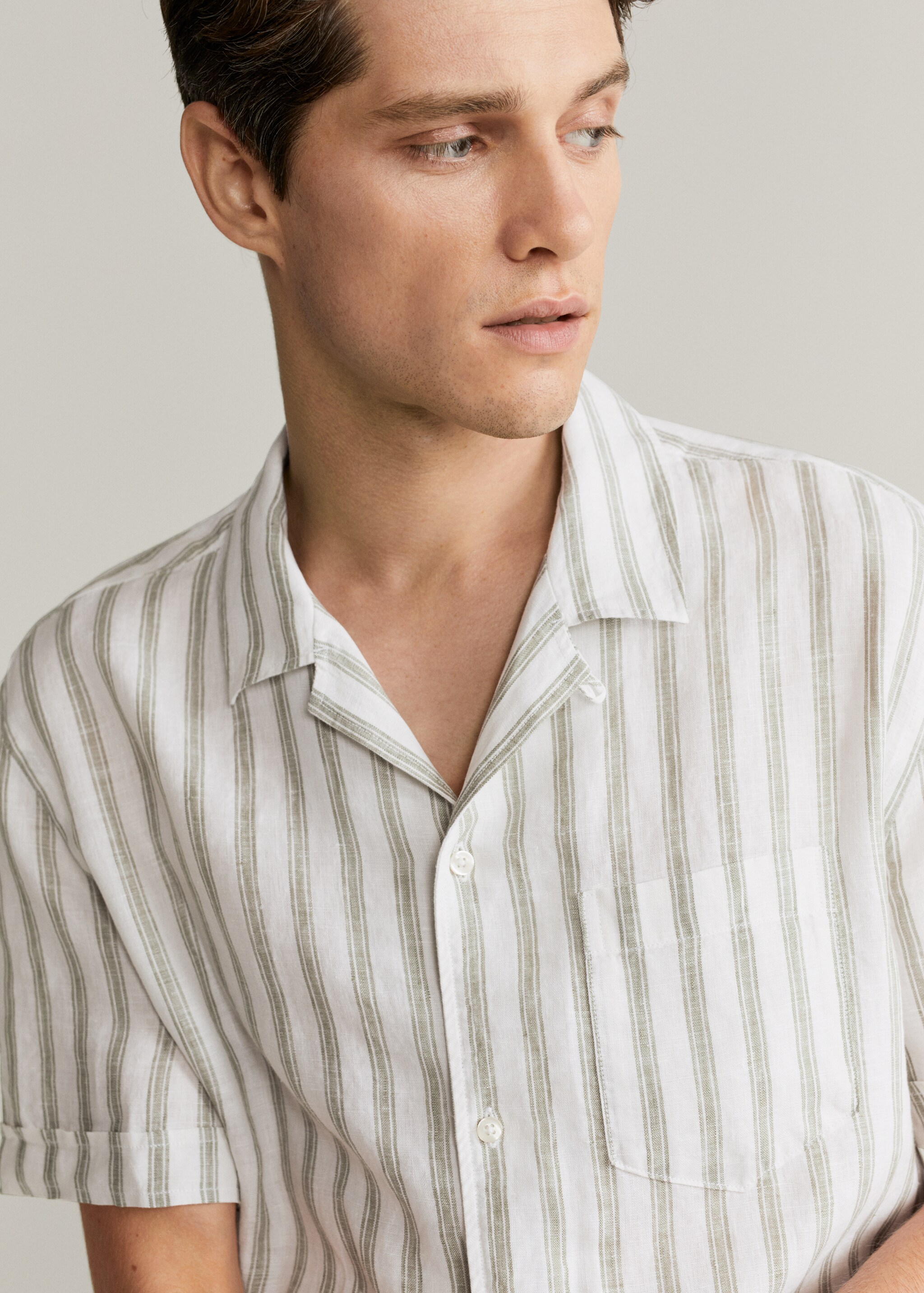 Camisa regular fit 100% lino rayas - Detalle del artículo 1