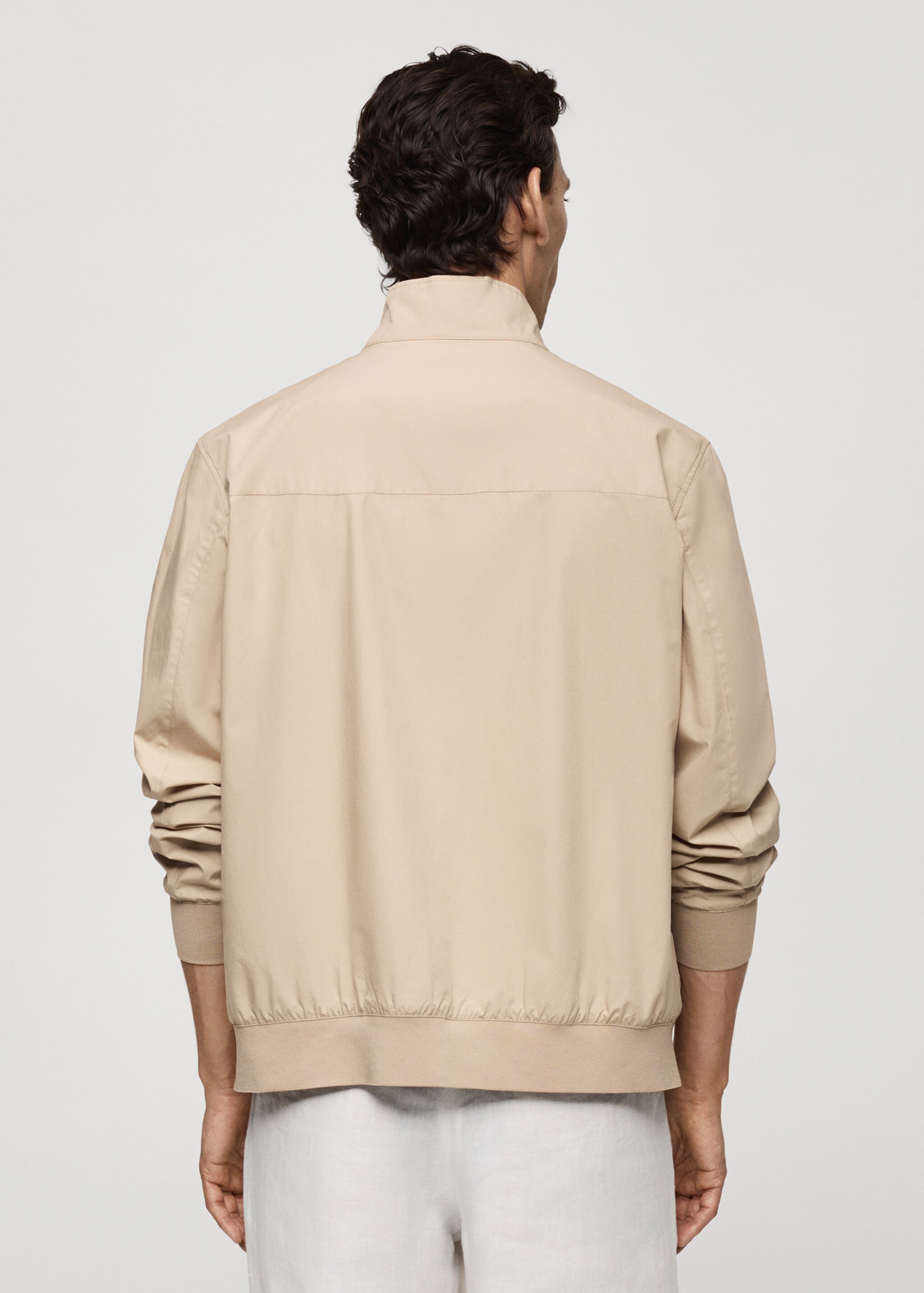 100% cotton jacket with pockets - Reverse of the article, Beige. Ref: 77000569-00.