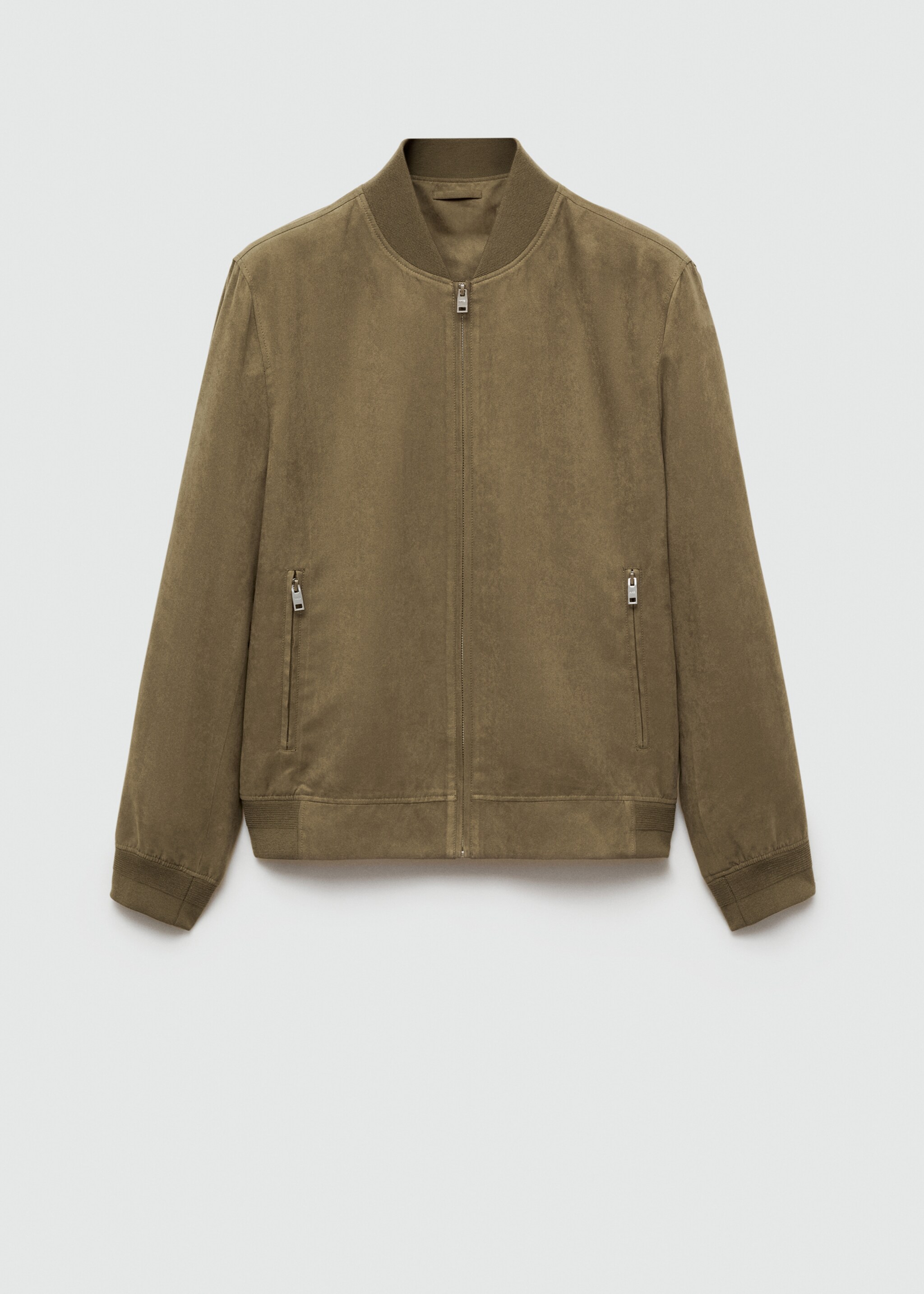 Blouson bomber imitation daim - Article sans modèle, Kaki. Ref: 77000571-00.