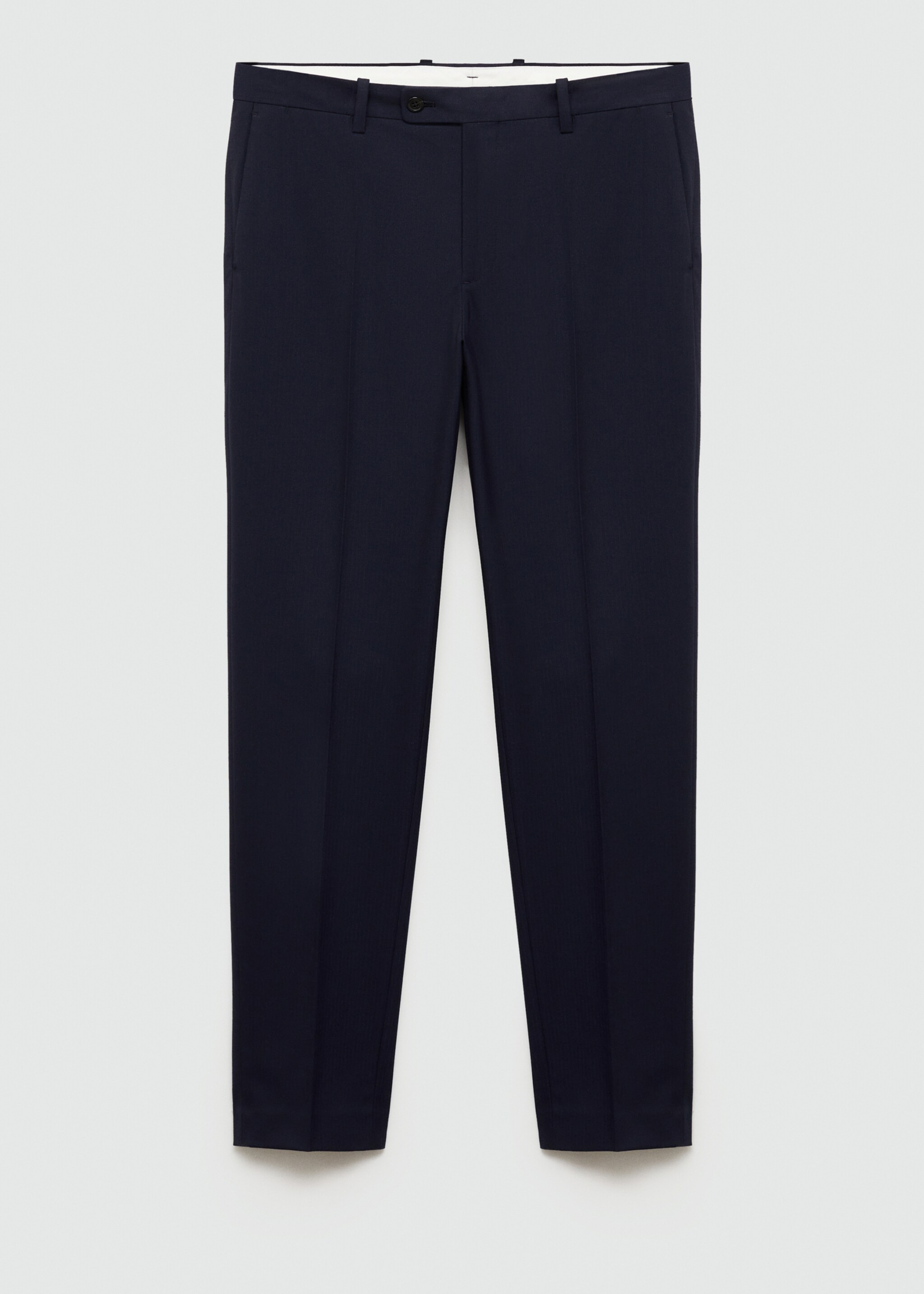 Stretch-fabric slim-fit suit trousers - Article without model, Dark Navy. Ref: 77000573-00.