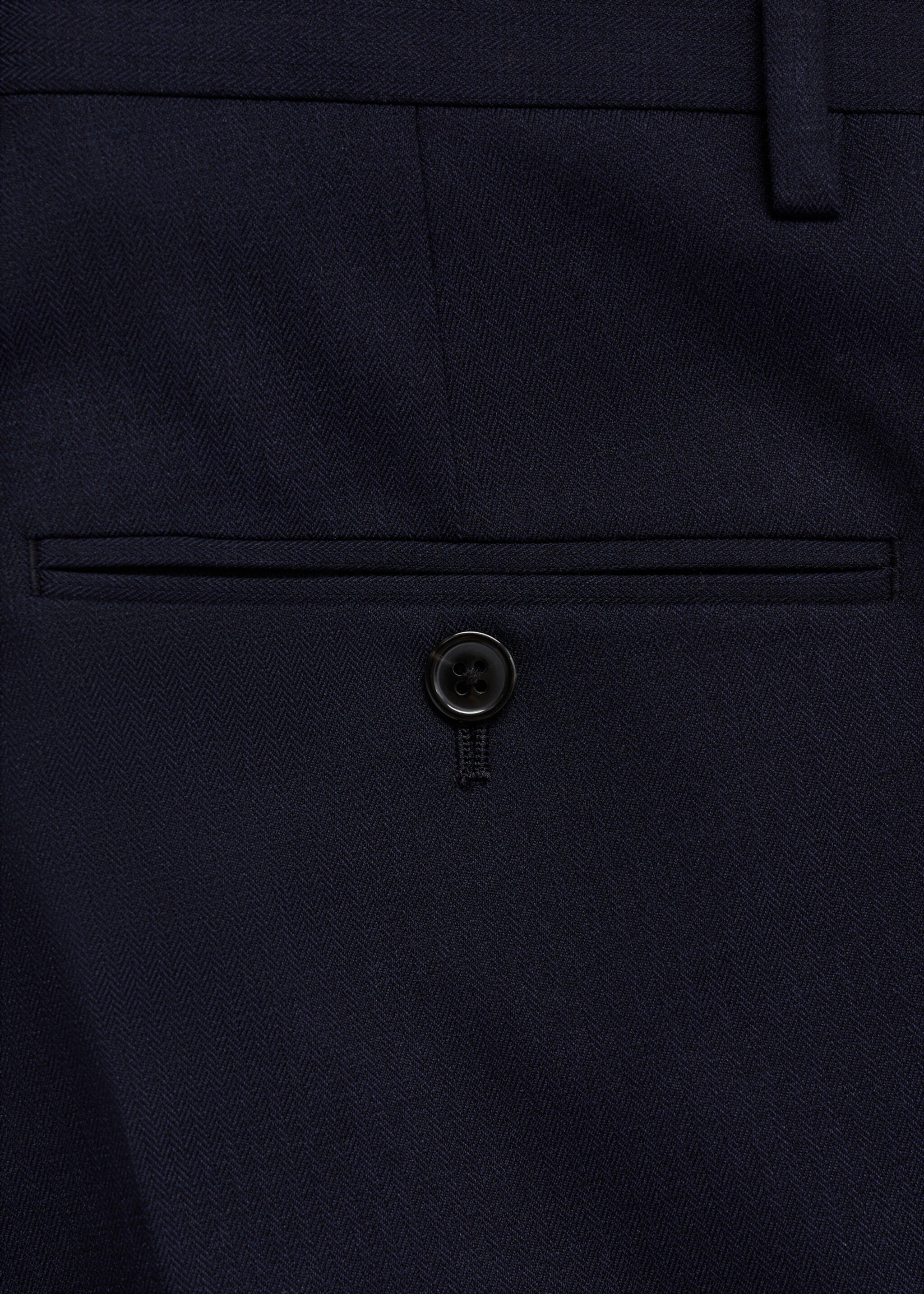 Stretch-fabric slim-fit suit trousers - Details of the article 0, Dark Navy. Ref: 77000573-00.