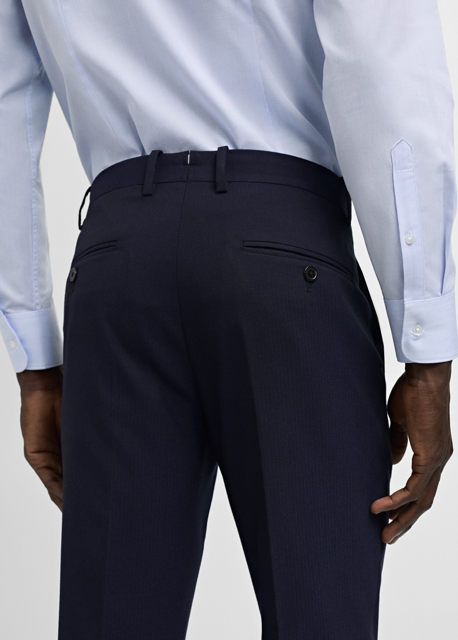 Stretch-fabric slim-fit suit trousers - Details of the article 2
