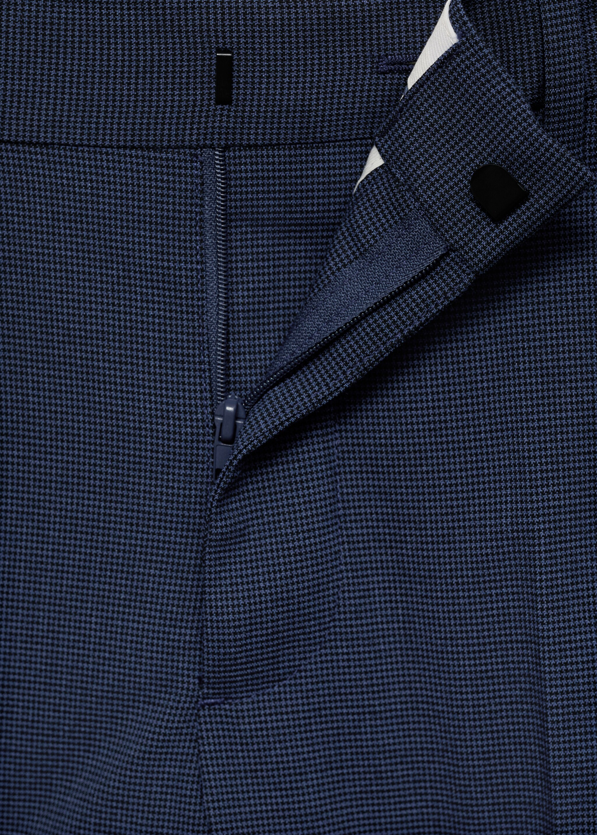 Stretch fabric super slim-fit suit trousers - Details of the article 8, Ink Blue. Ref: 77000577-00.