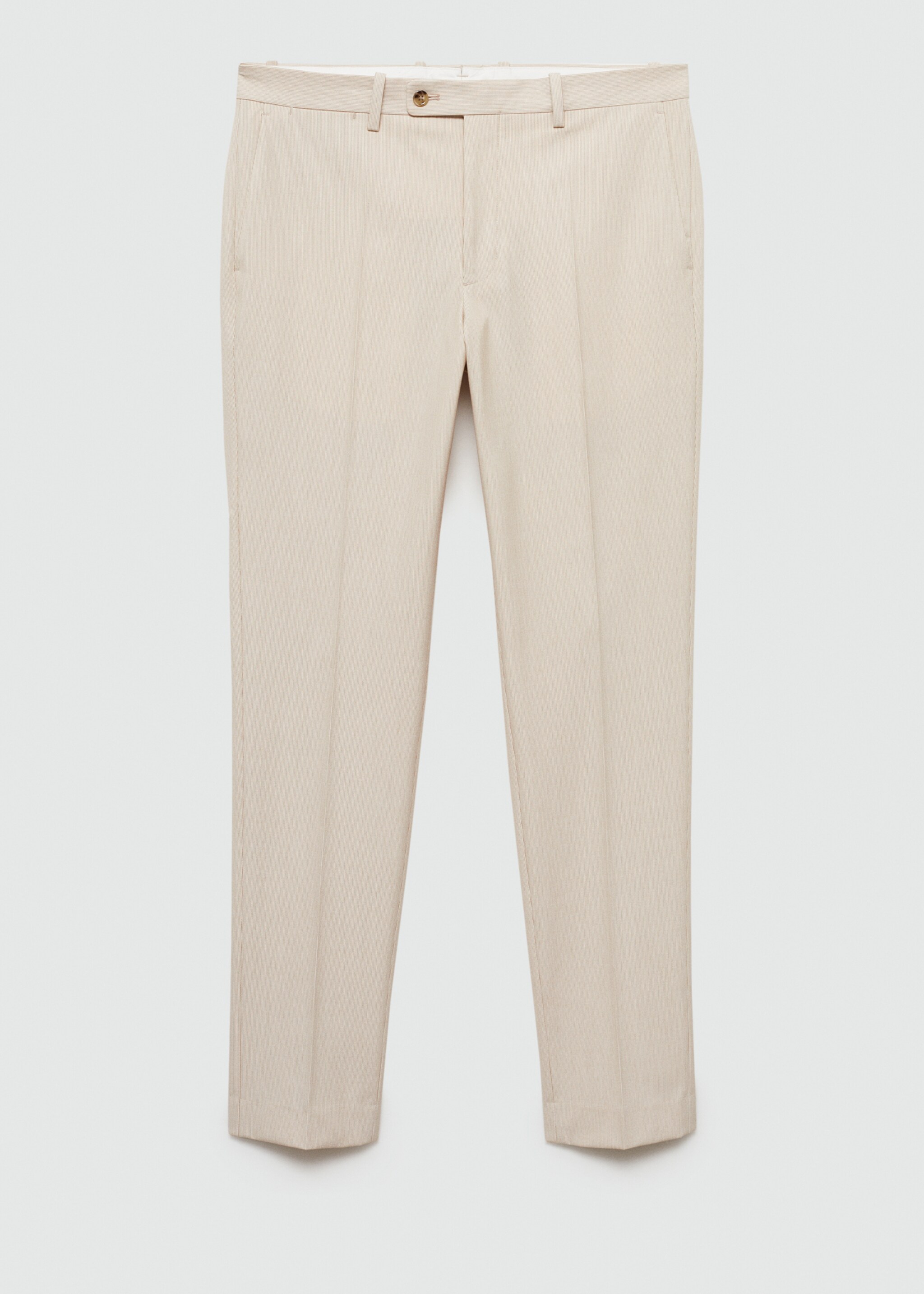 Stretch-fabric slim-fit suit trousers - Article without model, Beige. Ref: 77000579-00.