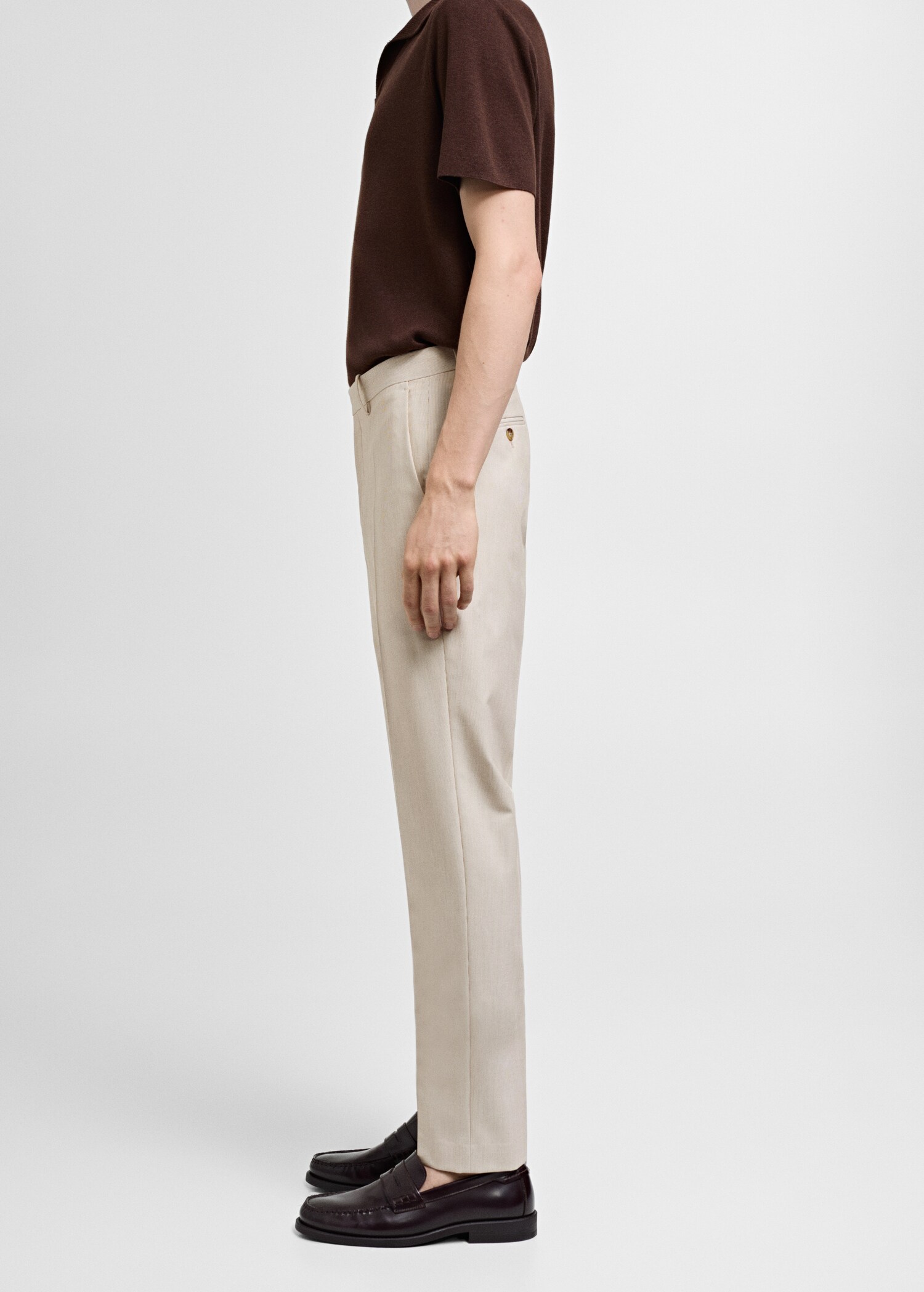 Stretch-fabric slim-fit suit trousers - Details of the article 2