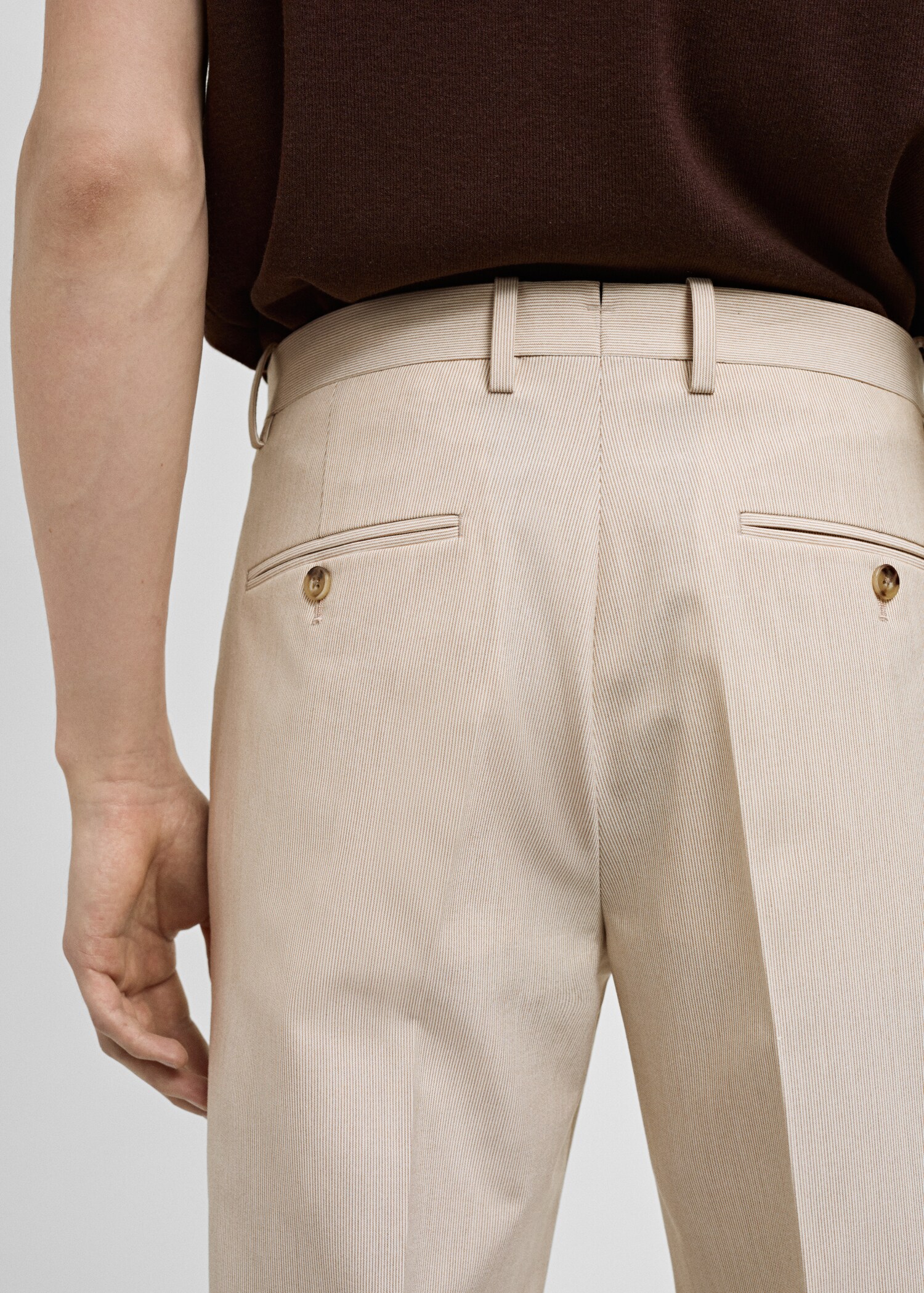 Stretch-fabric slim-fit suit trousers - Details of the article 6