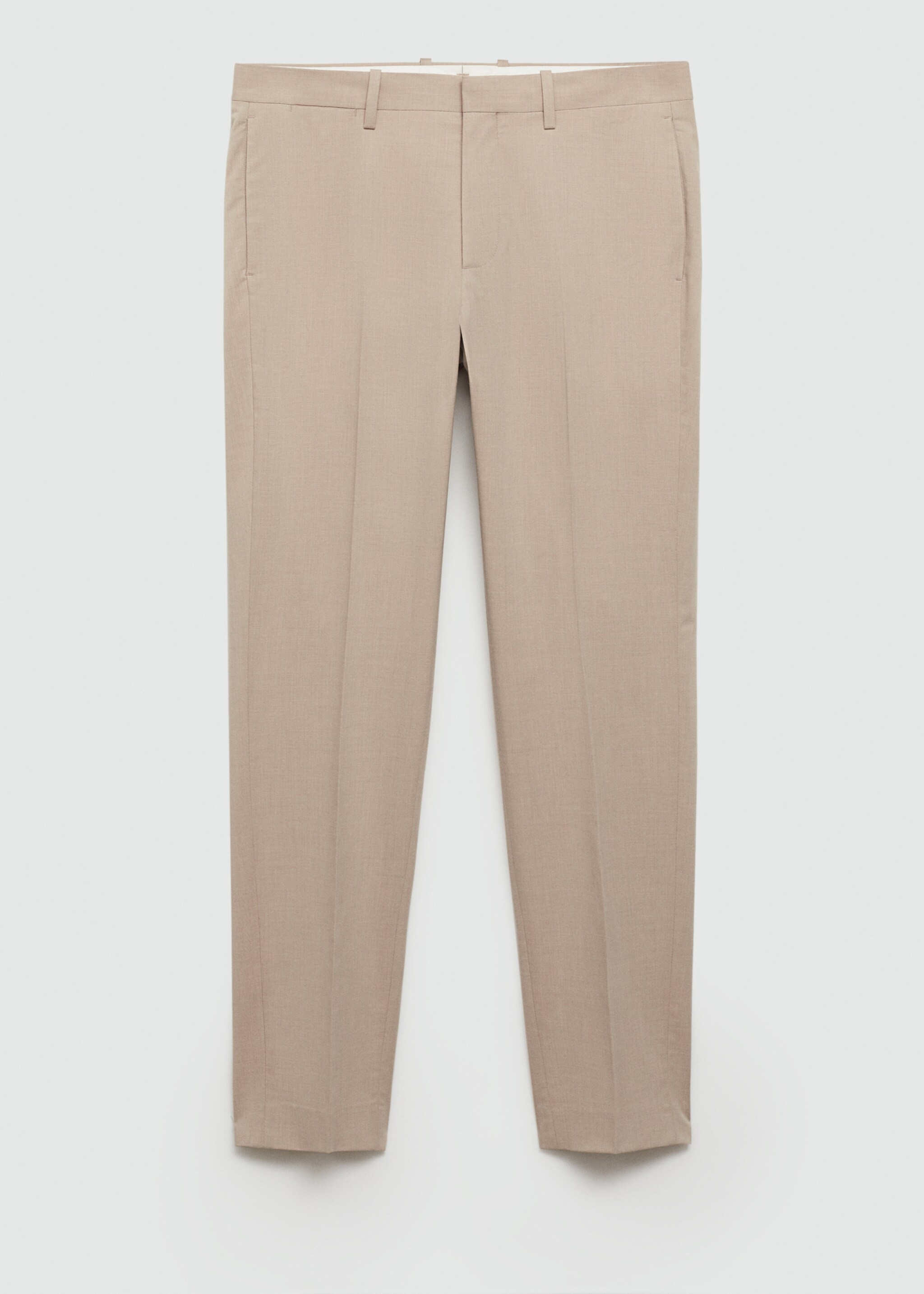 Stretch fabric super slim-fit suit trousers - Article without model, Beige. Ref: 77000580-00.