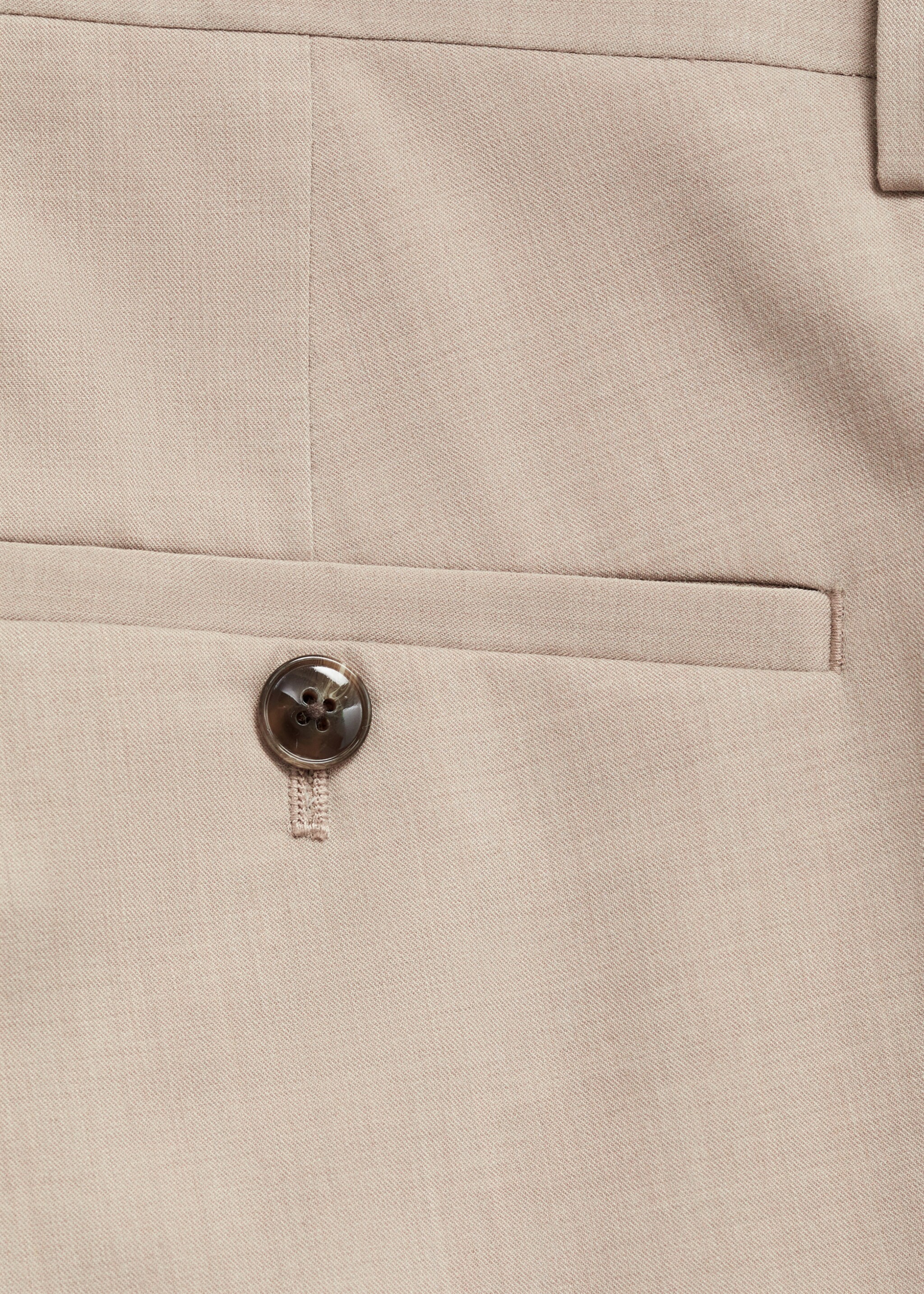 Stretch fabric super slim-fit suit trousers - Details of the article 0, Beige. Ref: 77000580-00.