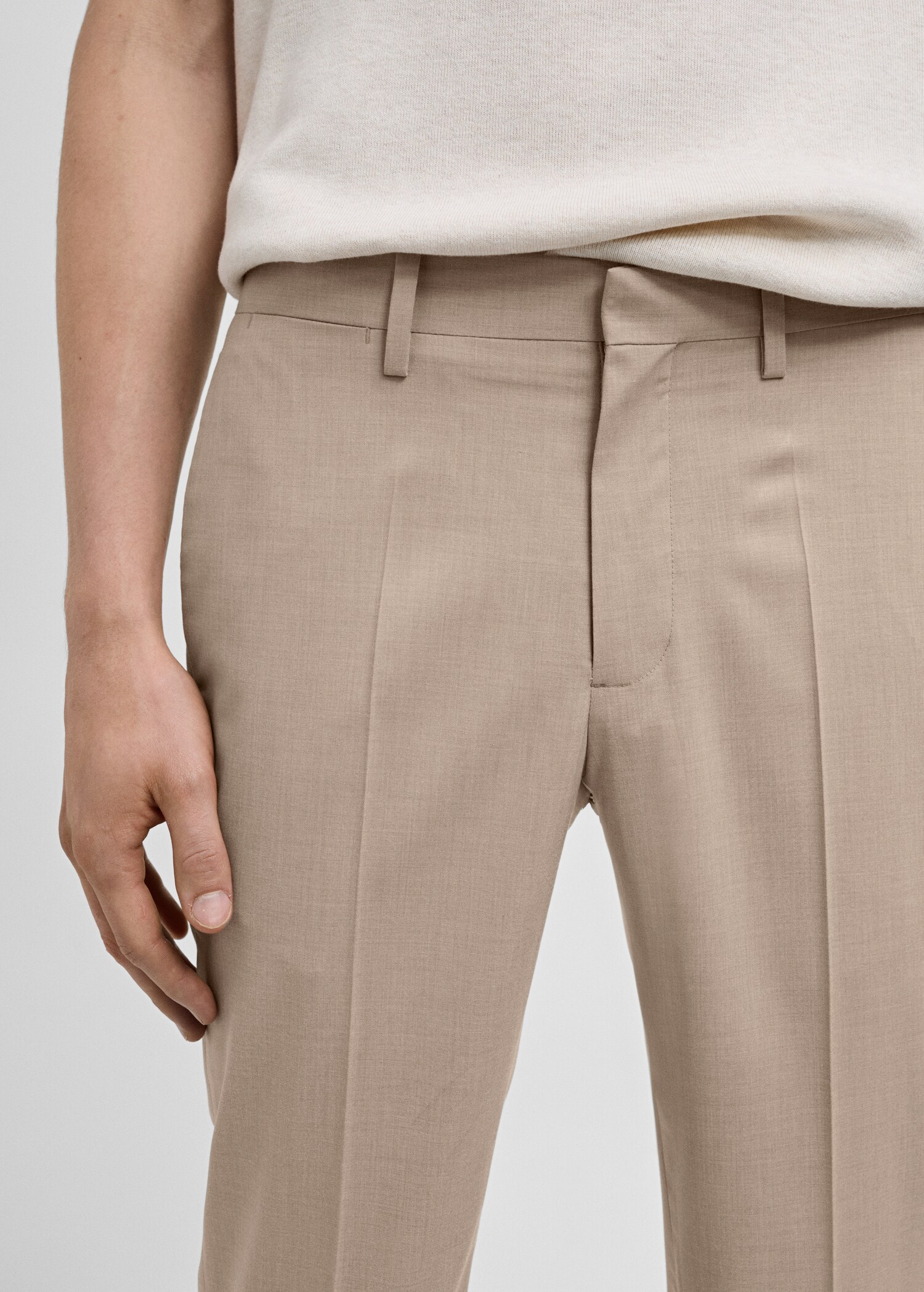 Stretch fabric super slim-fit suit trousers - Details of the article 1