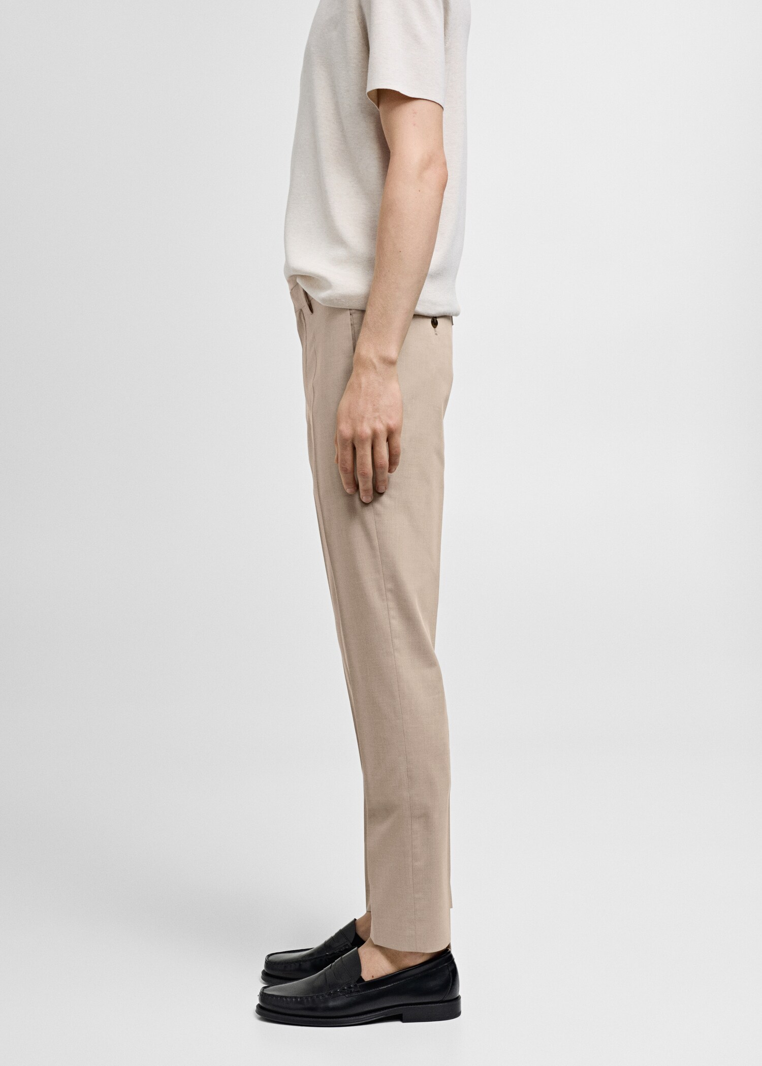 Stretch fabric super slim-fit suit trousers - Details of the article 2