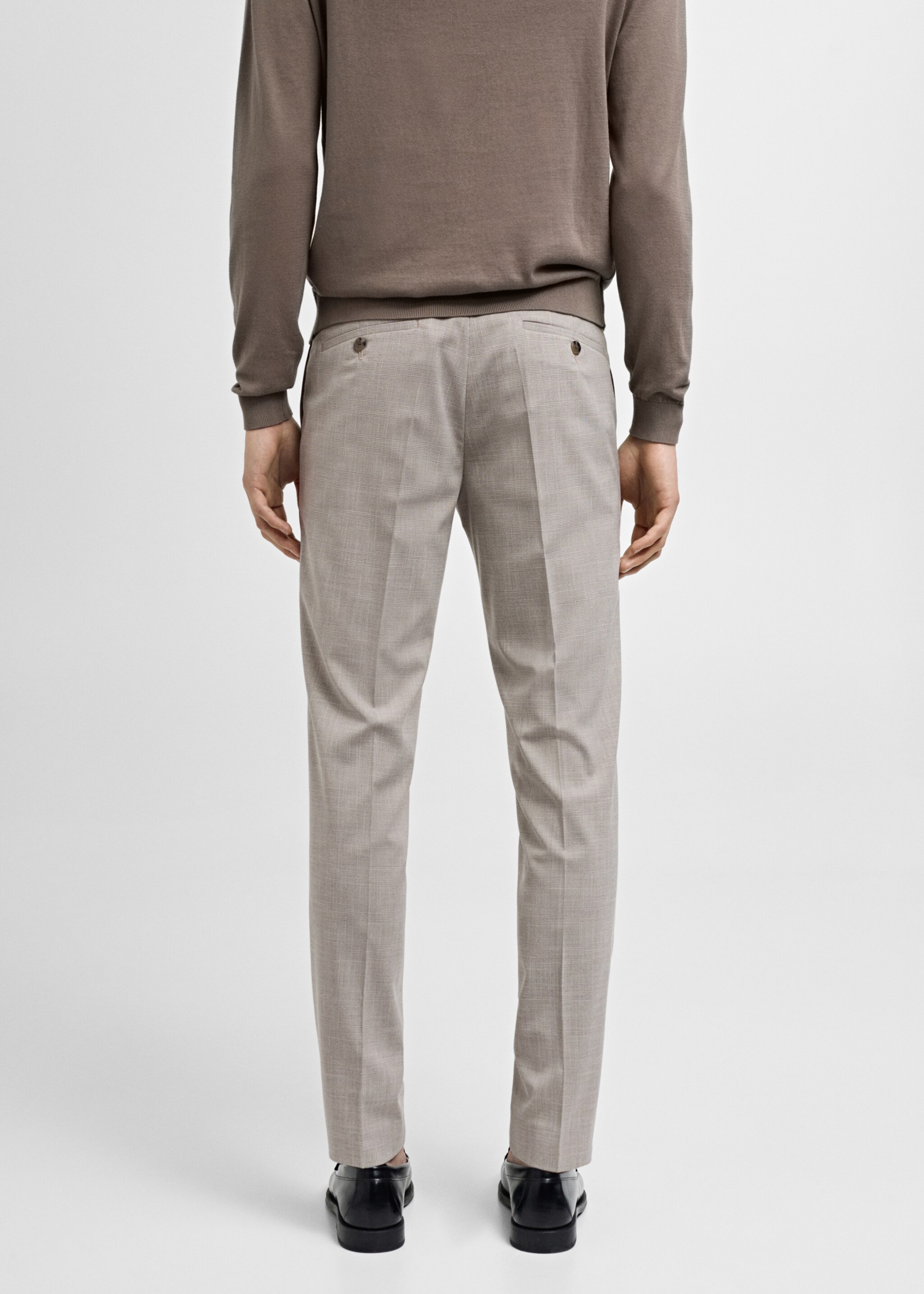 Pantaloni de costum Paris super slim fit - Spatele articolului, Gri deschis. Ref: 77000581-00.