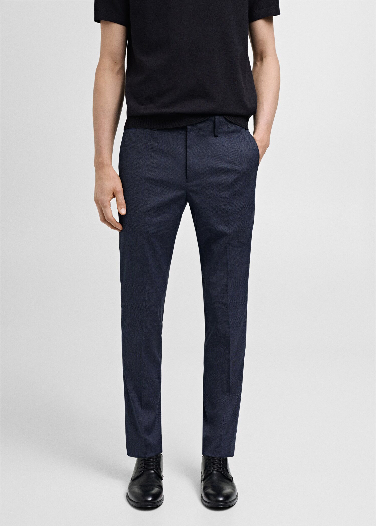 Stretch fabric super slim-fit suit trousers - Medium plane