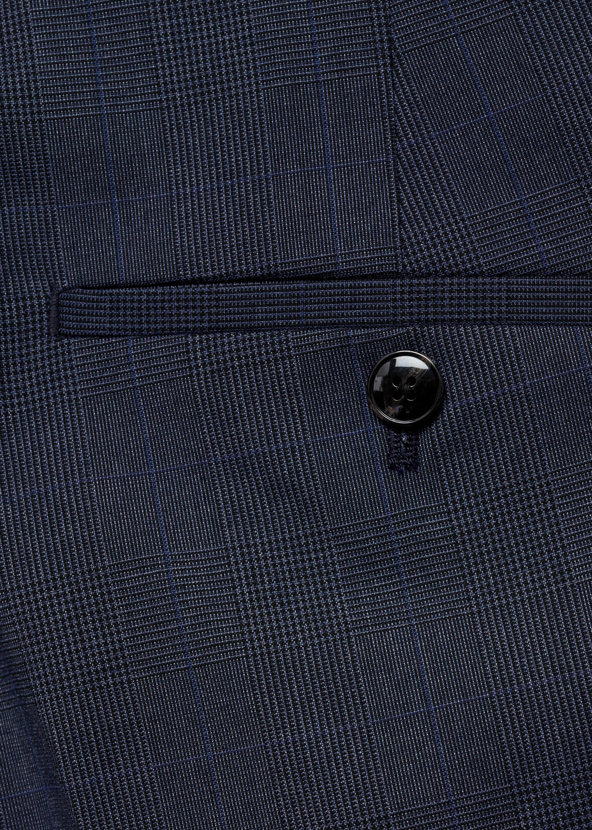 Stretch fabric super slim-fit suit trousers - Details of the article 0, Indigo Blue. Ref: 77000582-00.