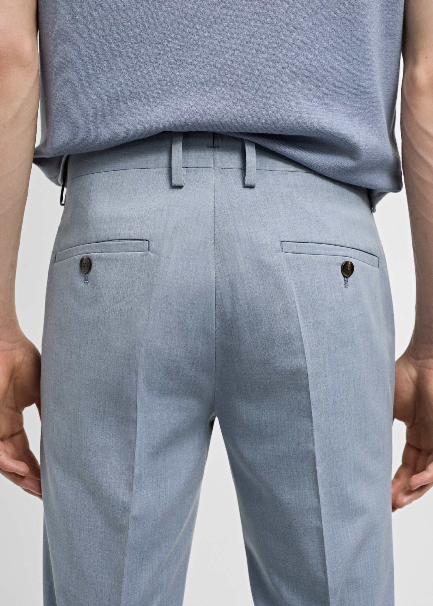 Stretch fabric super slim-fit suit trousers - Details of the article 6