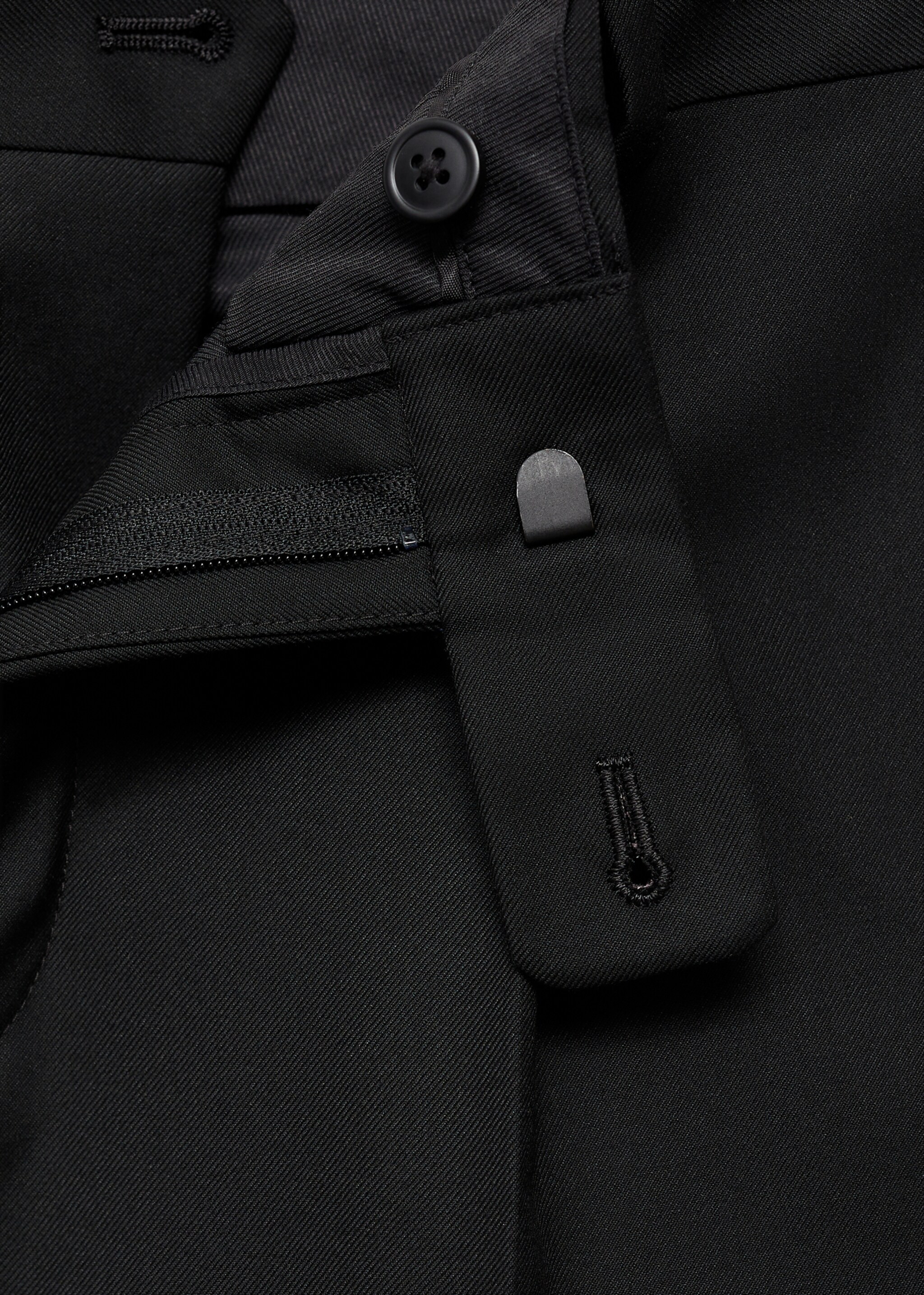 Pantalon de costume regular fit - Détail de l'article 8, Noir. Ref: 77000584-00.