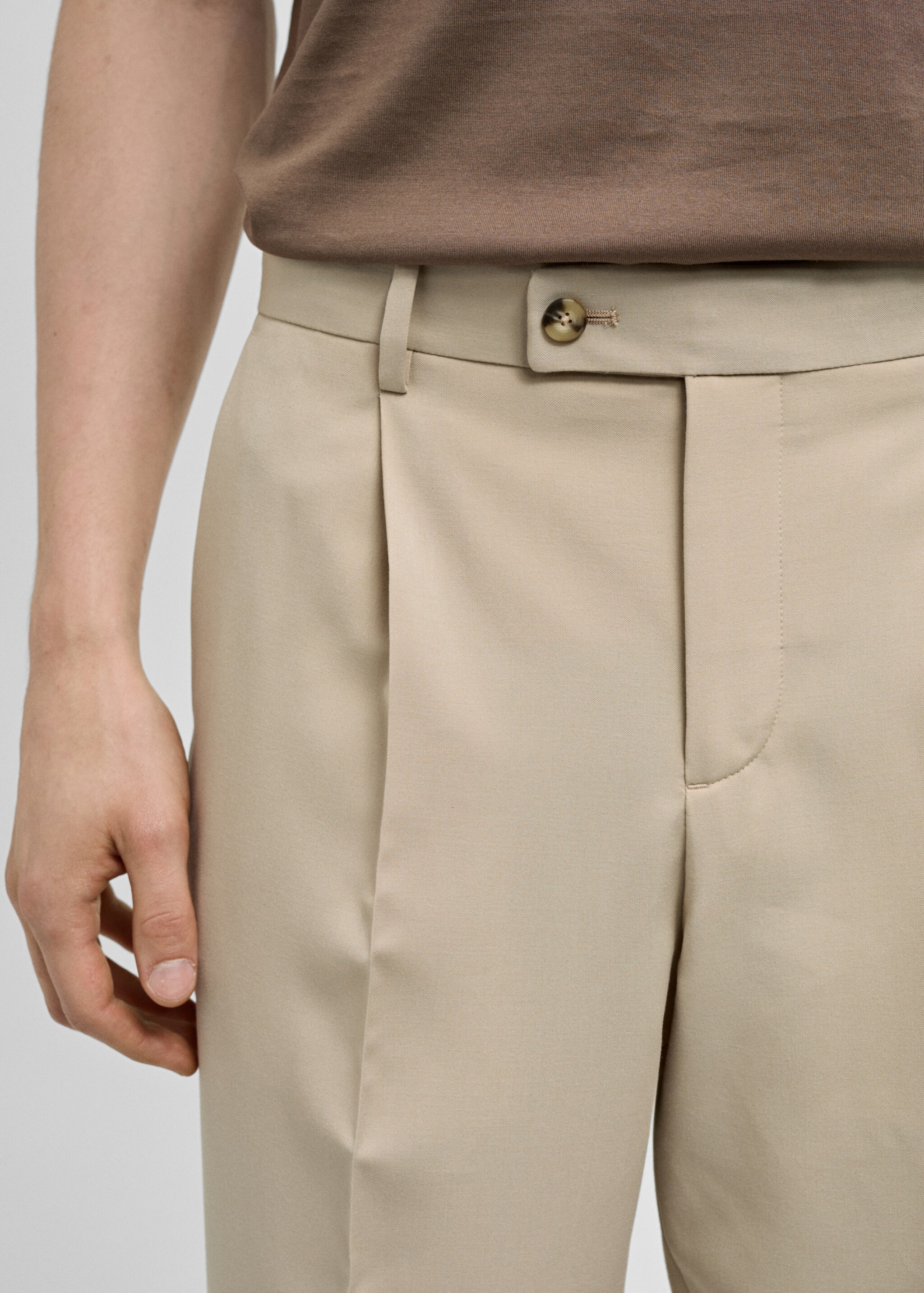 Regular Fit Anzughose - Detail des Artikels 1, Beige. Ref: 77000585-00.