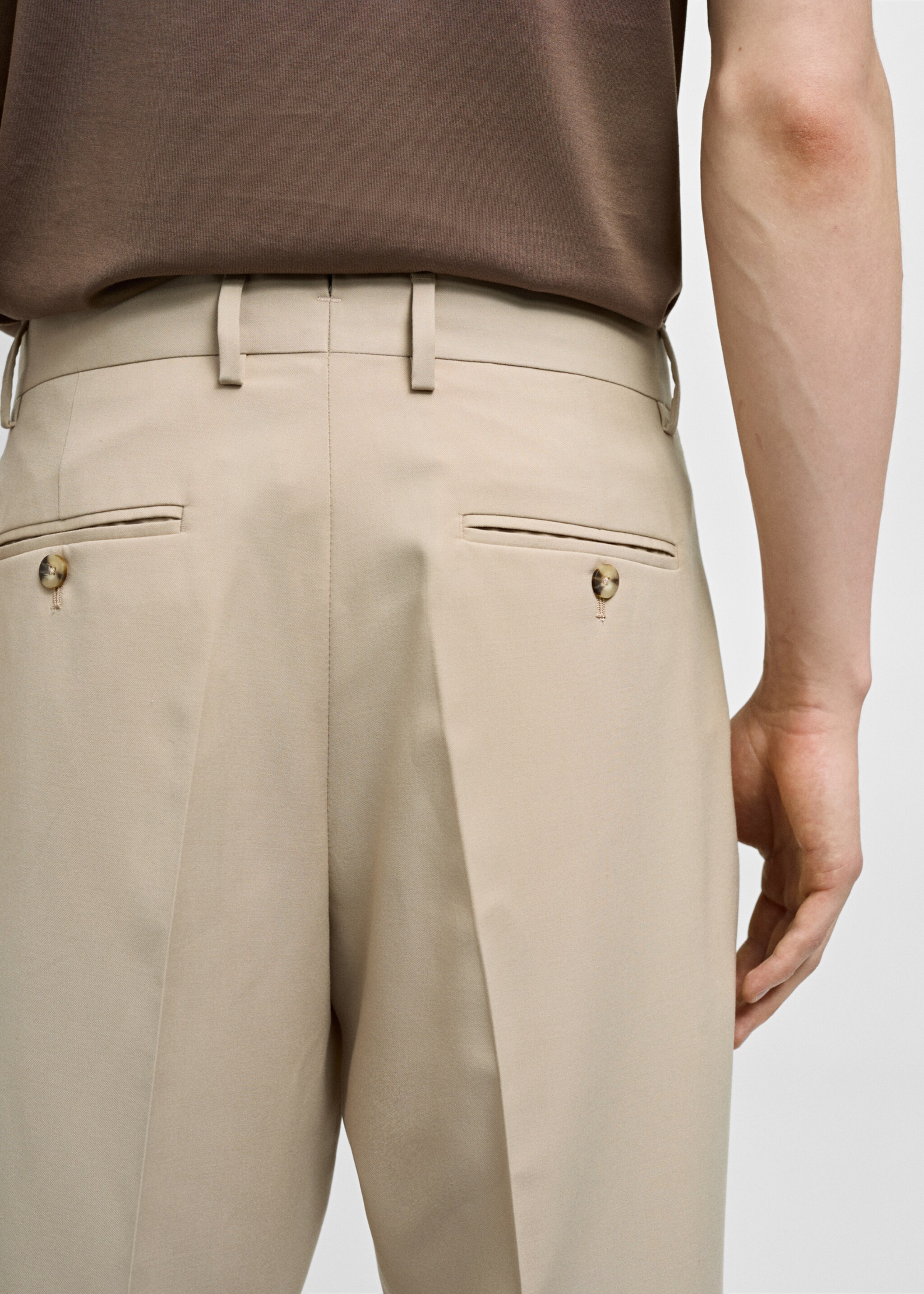 Regular Fit Anzughose - Detail des Artikels 6, Beige. Ref: 77000585-00.