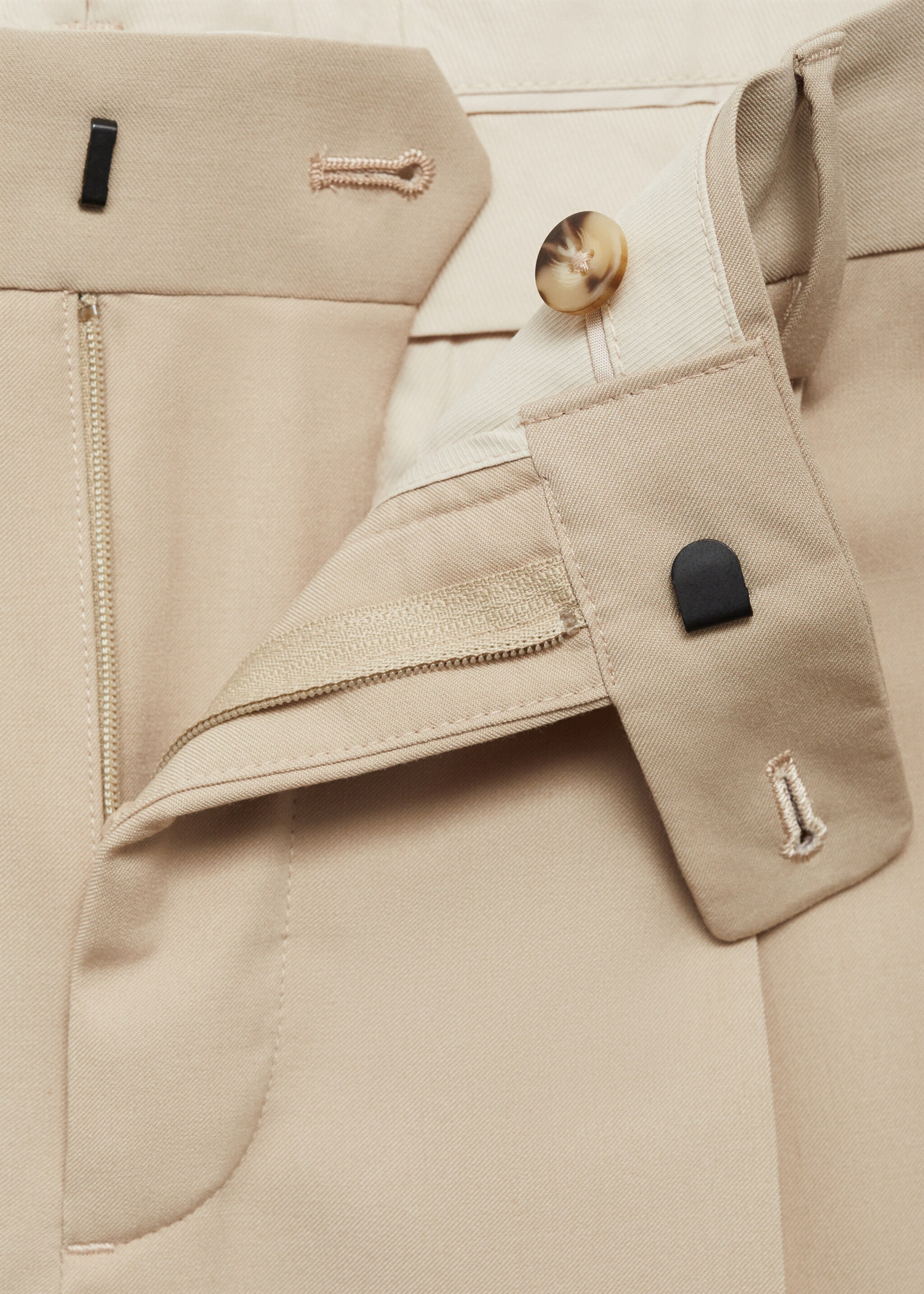 Regular Fit Anzughose - Detail des Artikels 8, Beige. Ref: 77000585-00.
