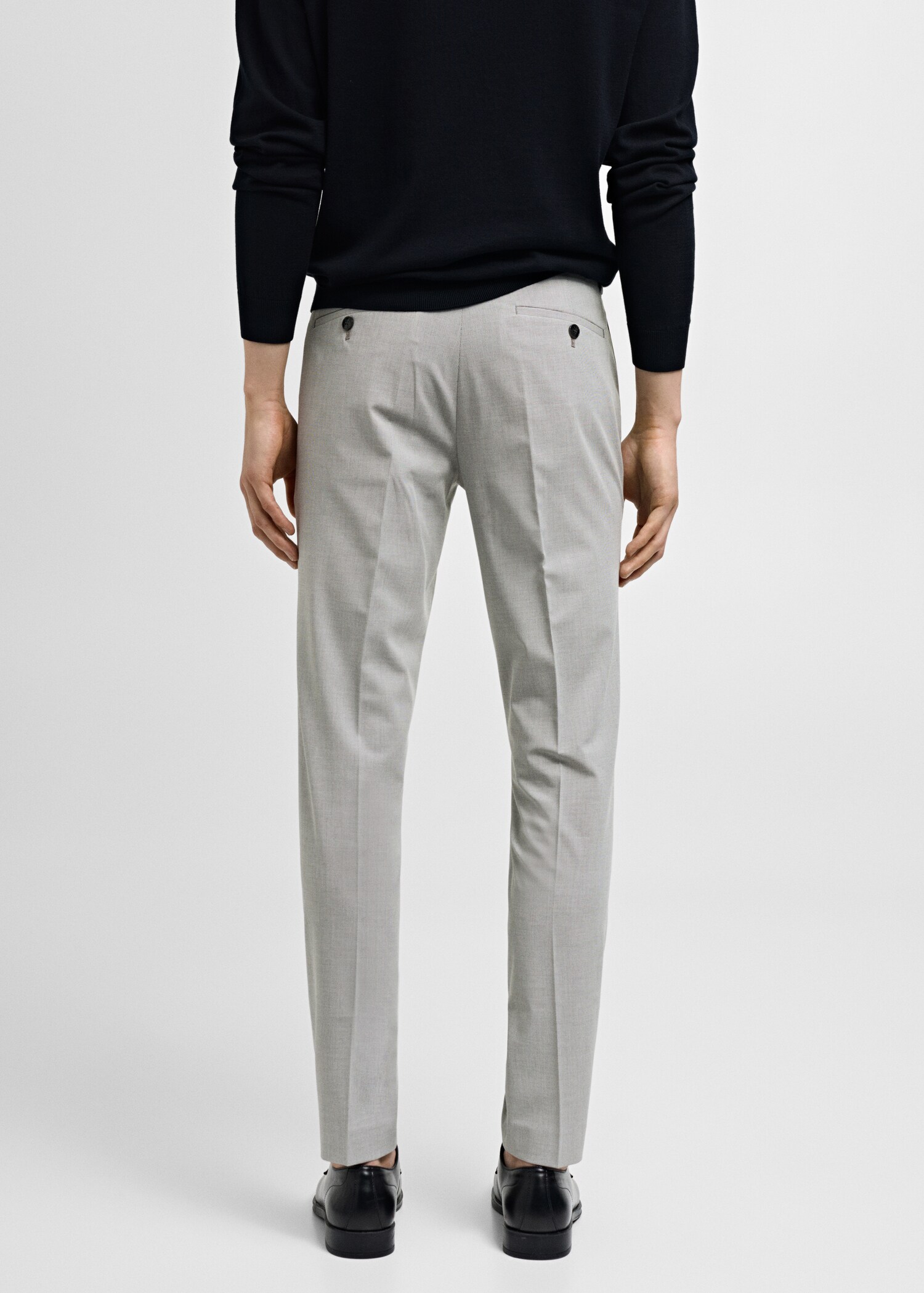 Stretch fabric super slim-fit suit trousers - Reverse of the article