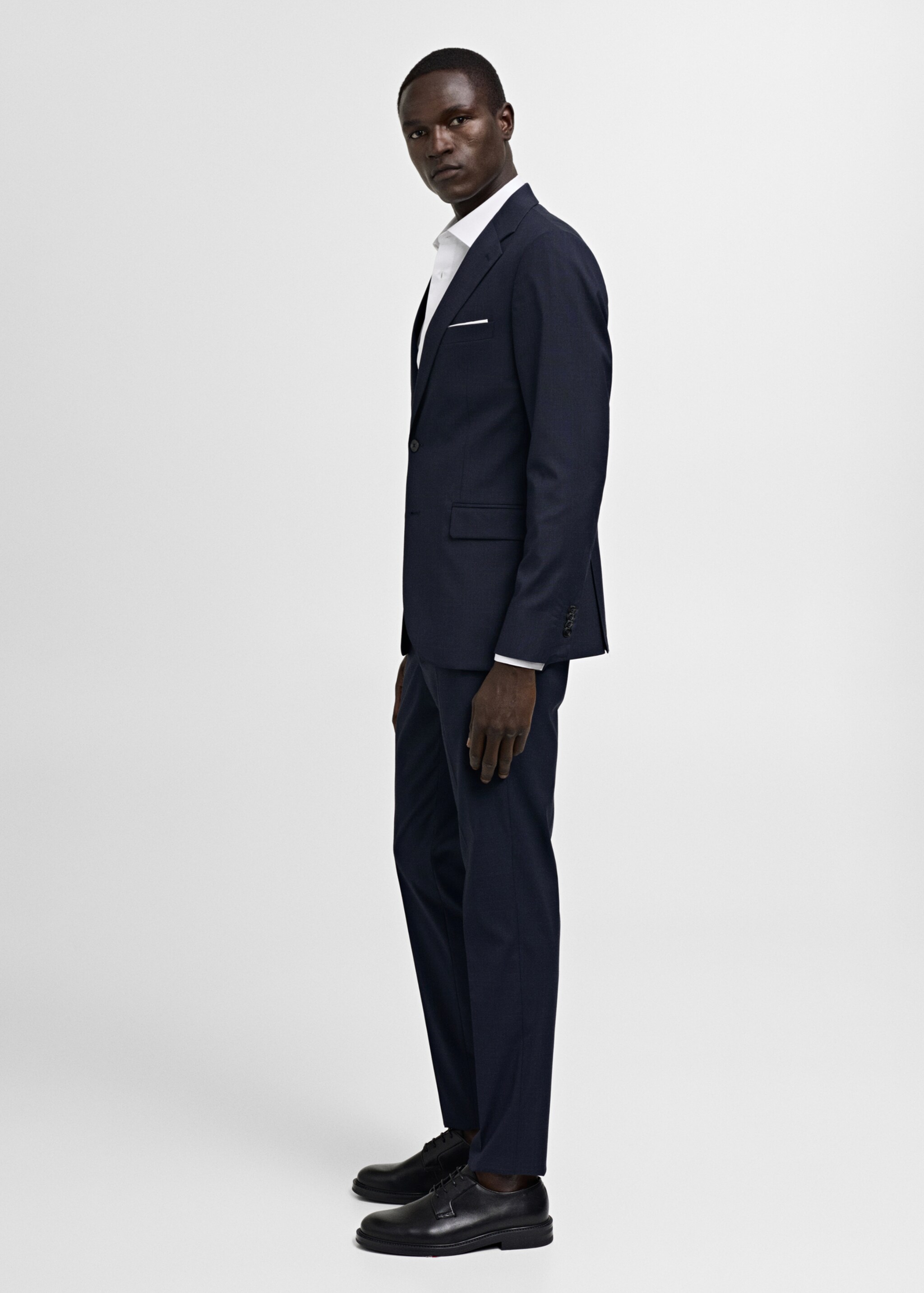 Milan slim-fit suit trousers - Details of the article 1, Dark Navy. Ref: 77000587-00.