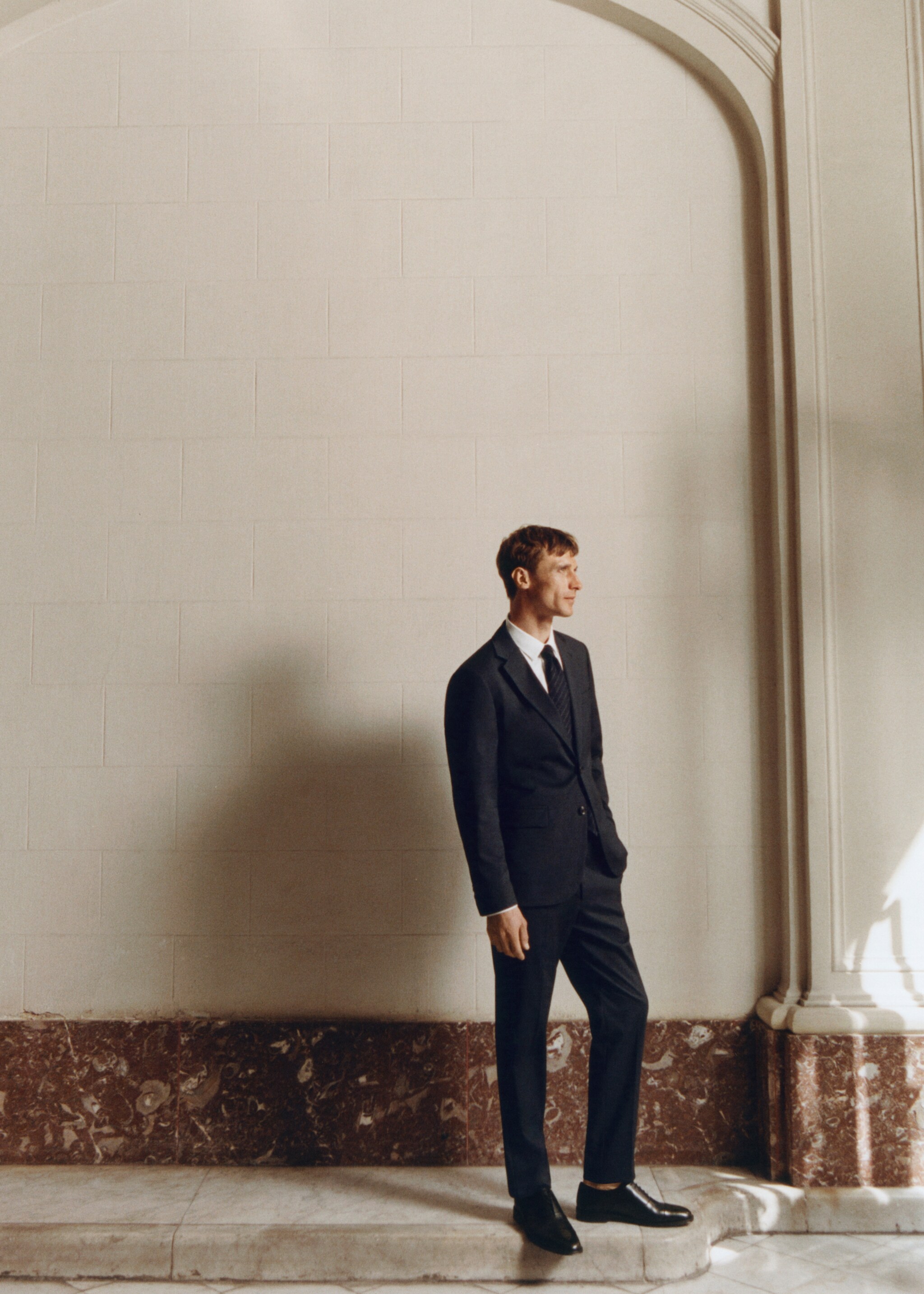 Milan slim-fit suit trousers - Details of the article 3, Dark Navy. Ref: 77000587-00.