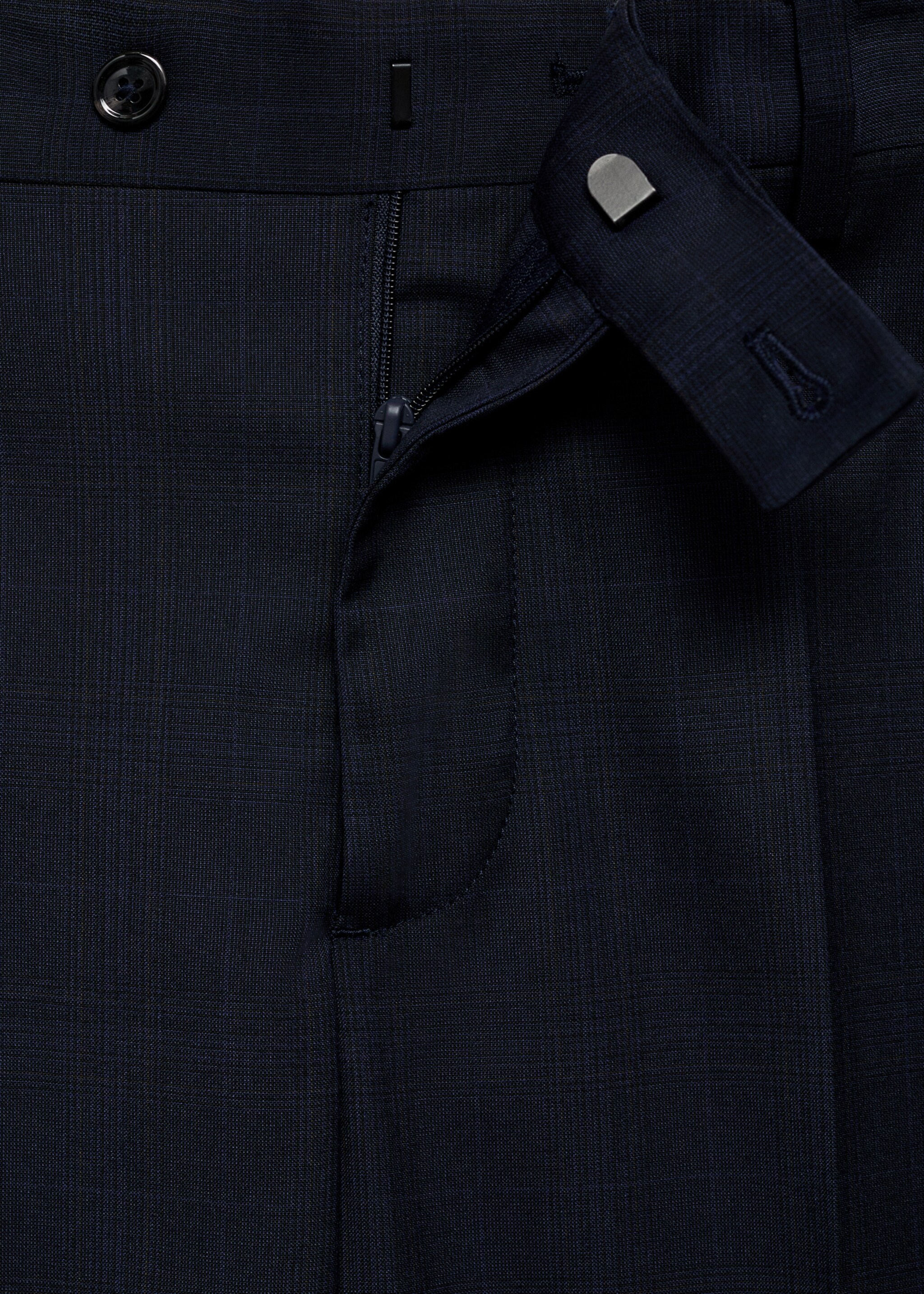 Milan slim-fit suit trousers - Details of the article 8, Dark Navy. Ref: 77000587-00.