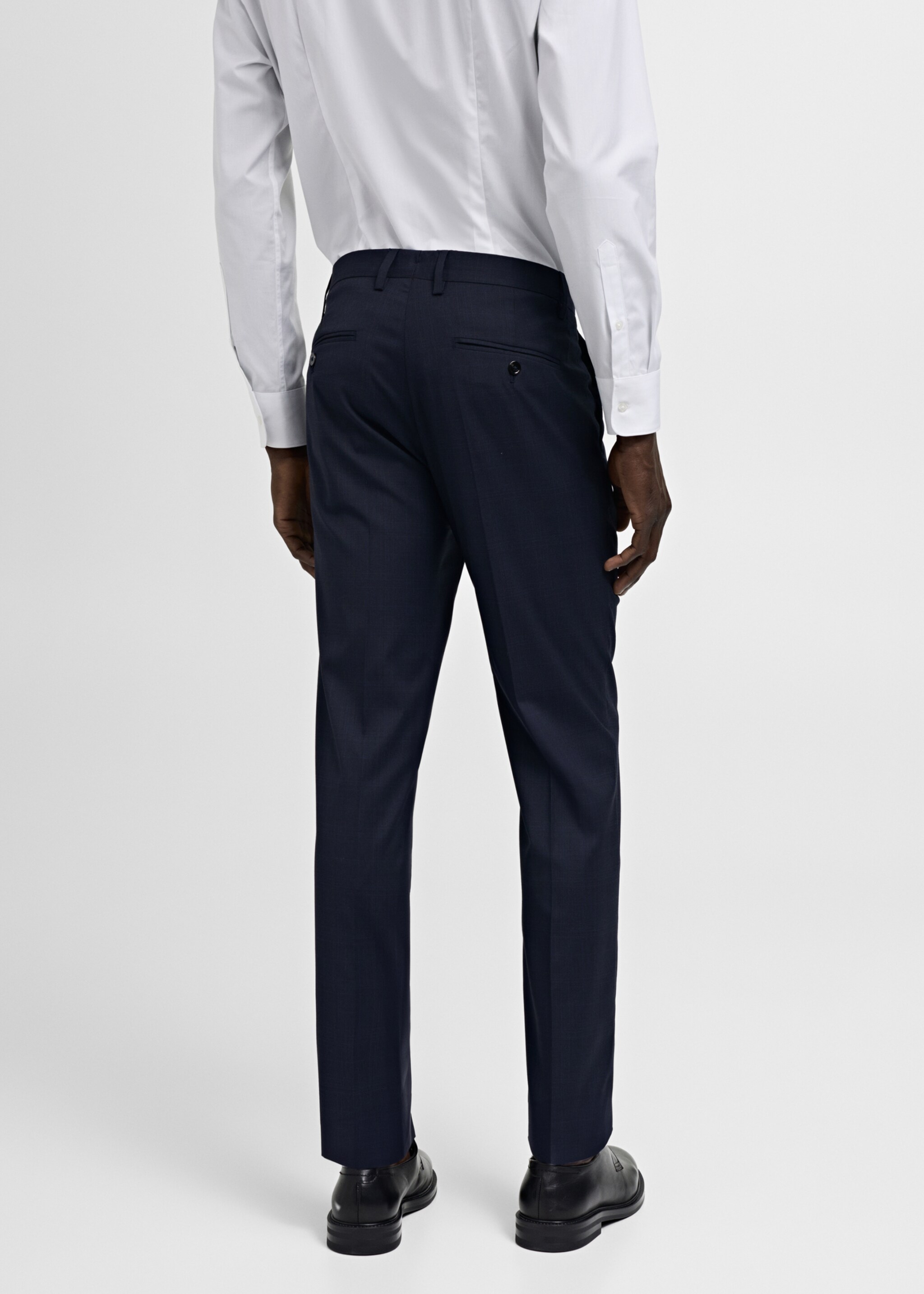 Milan slim-fit suit trousers - Reverse of the article, Dark Navy. Ref: 77000587-00.
