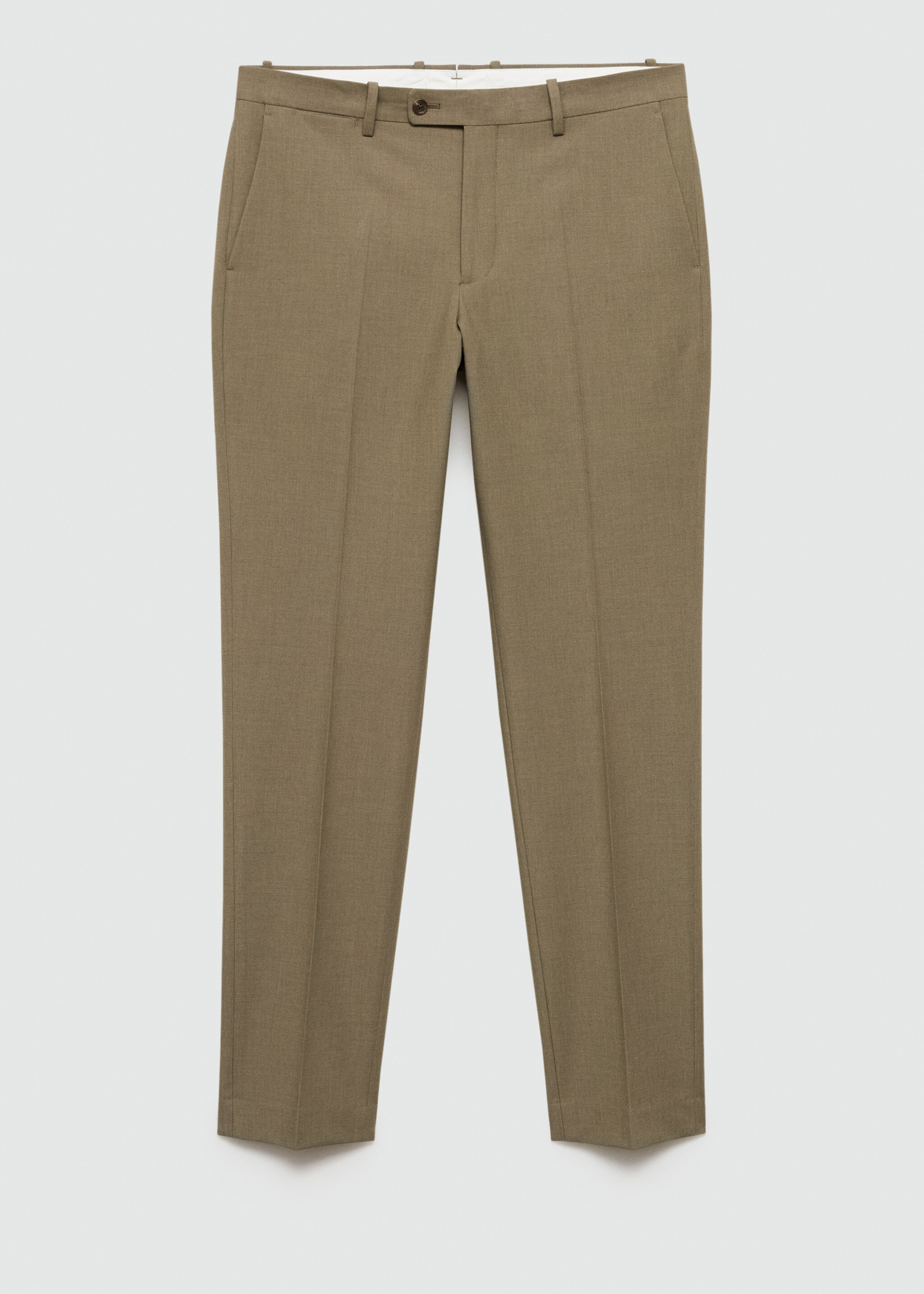 Stretch-fabric slim-fit suit trousers - Article without model, Green. Ref: 77000588-00.