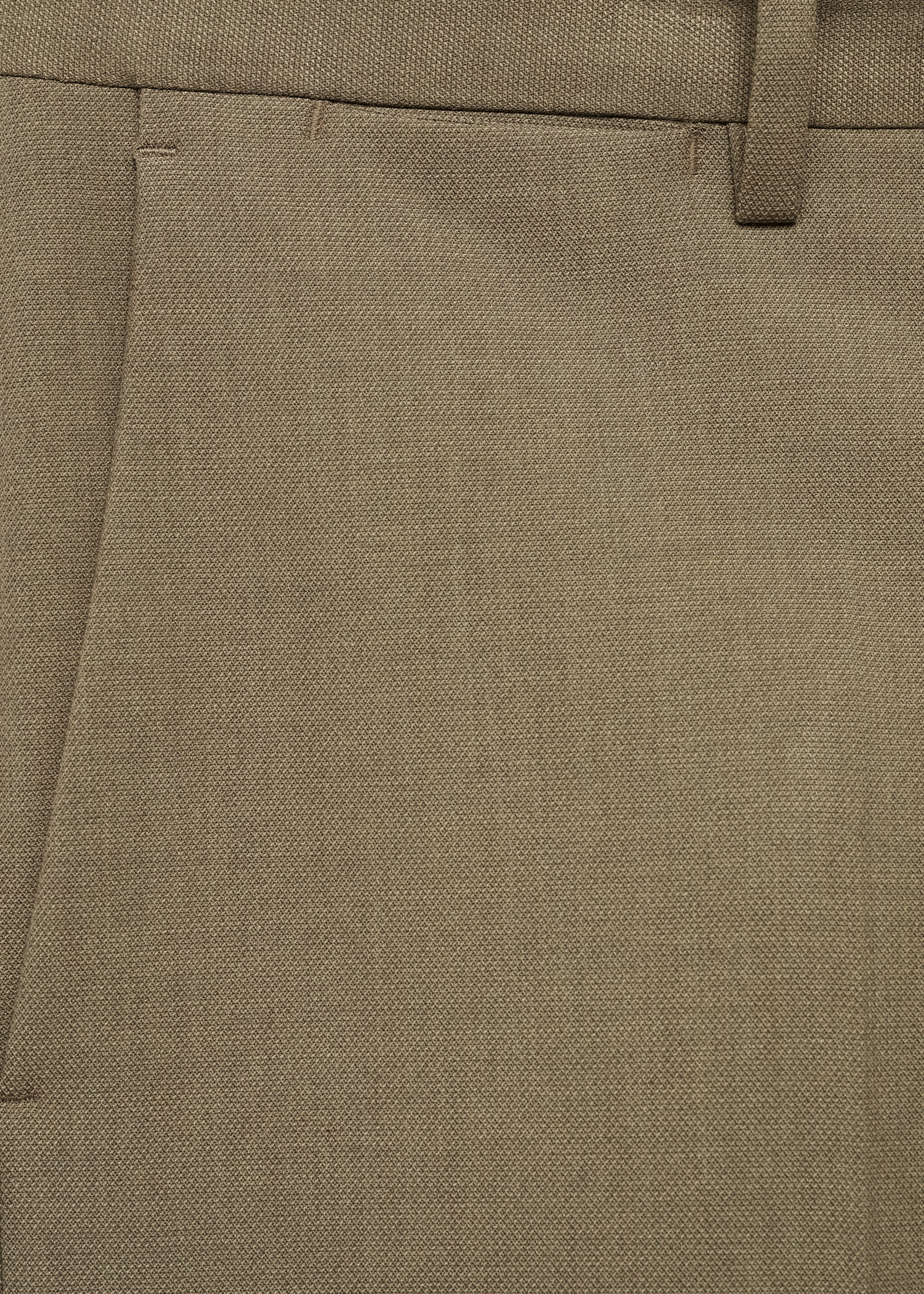 Stretch-fabric slim-fit suit trousers - Details of the article 0, Green. Ref: 77000588-00.