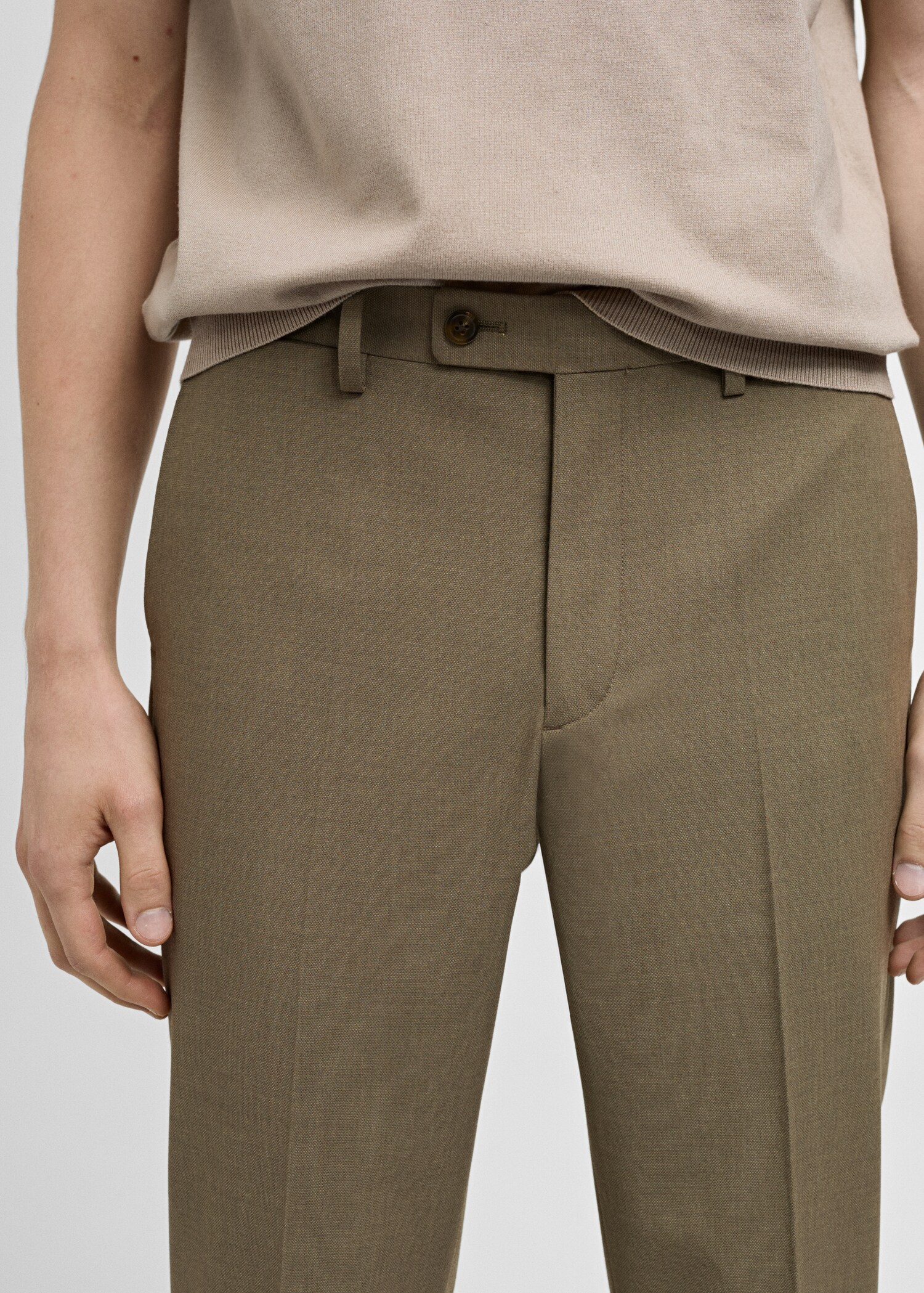 Stretch-fabric slim-fit suit trousers - Details of the article 1