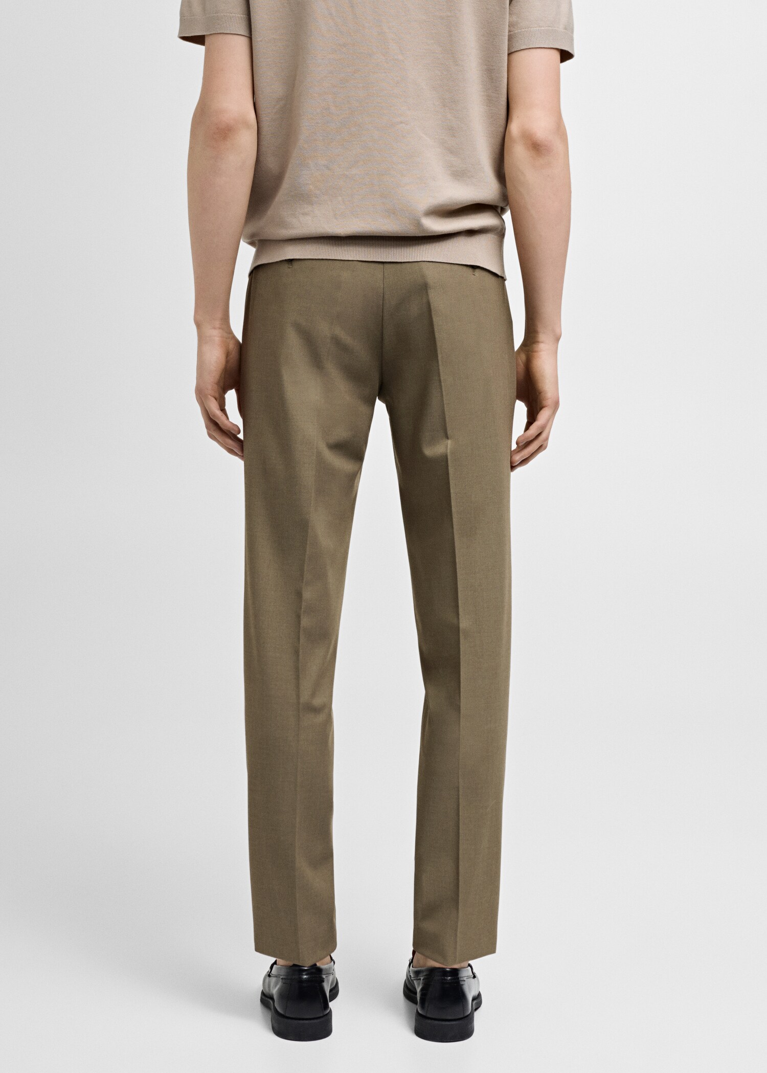 Stretch-fabric slim-fit suit trousers - Reverse of the article