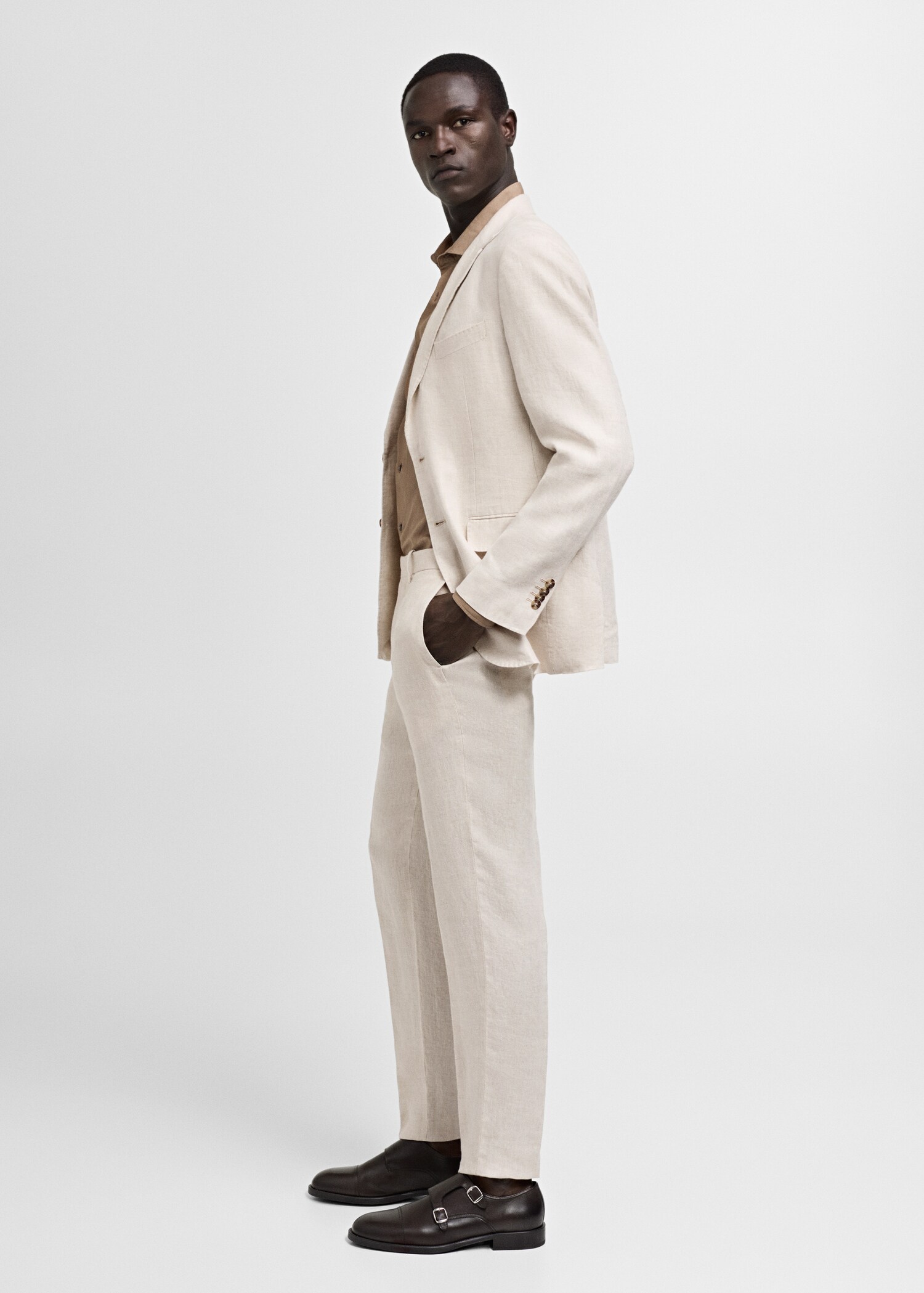 Slim-Fit-Anzughose aus 100 % Leinen - Detail des Artikels 1