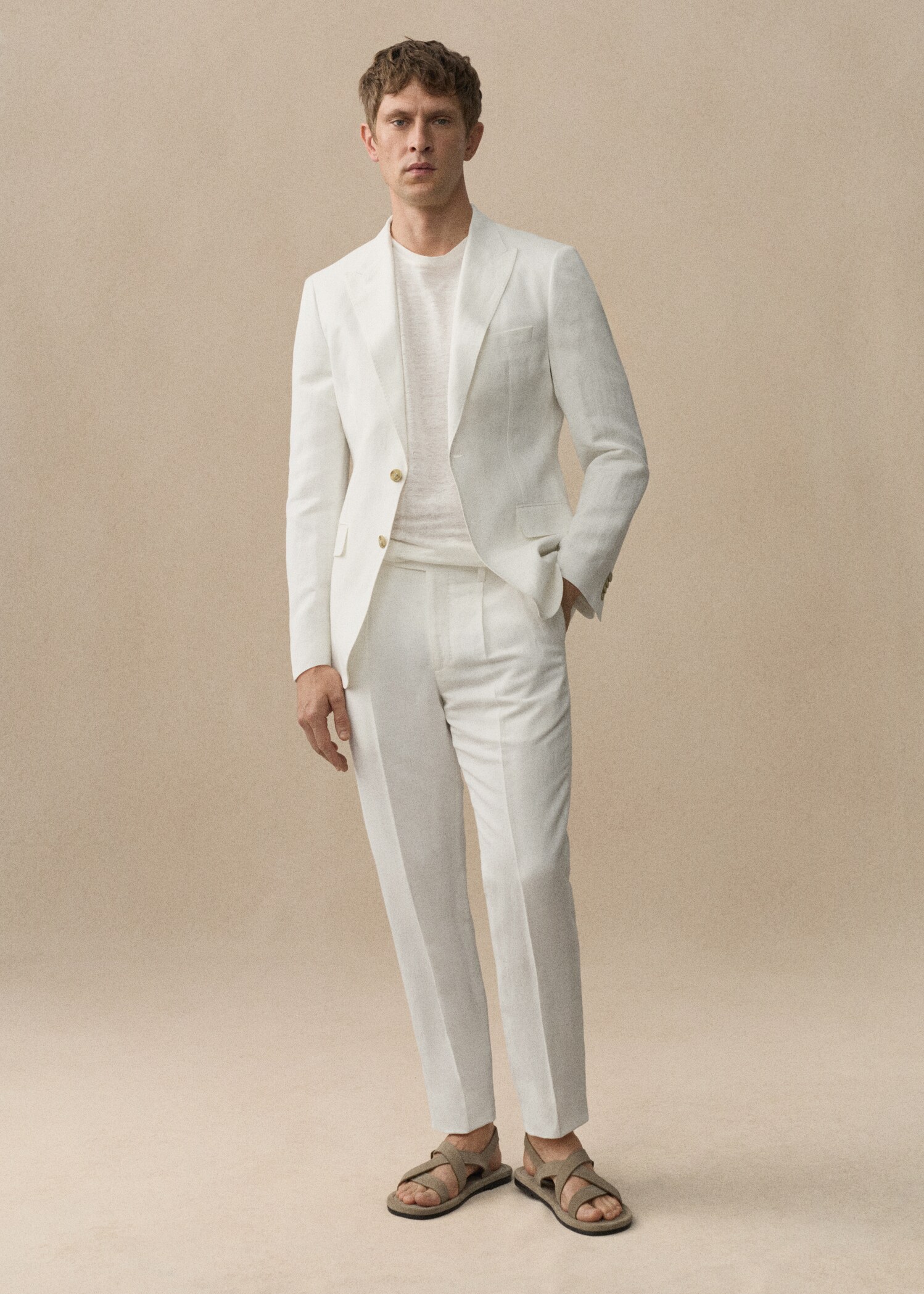 Slim-Fit-Anzughose aus 100 % Leinen - Detail des Artikels 3