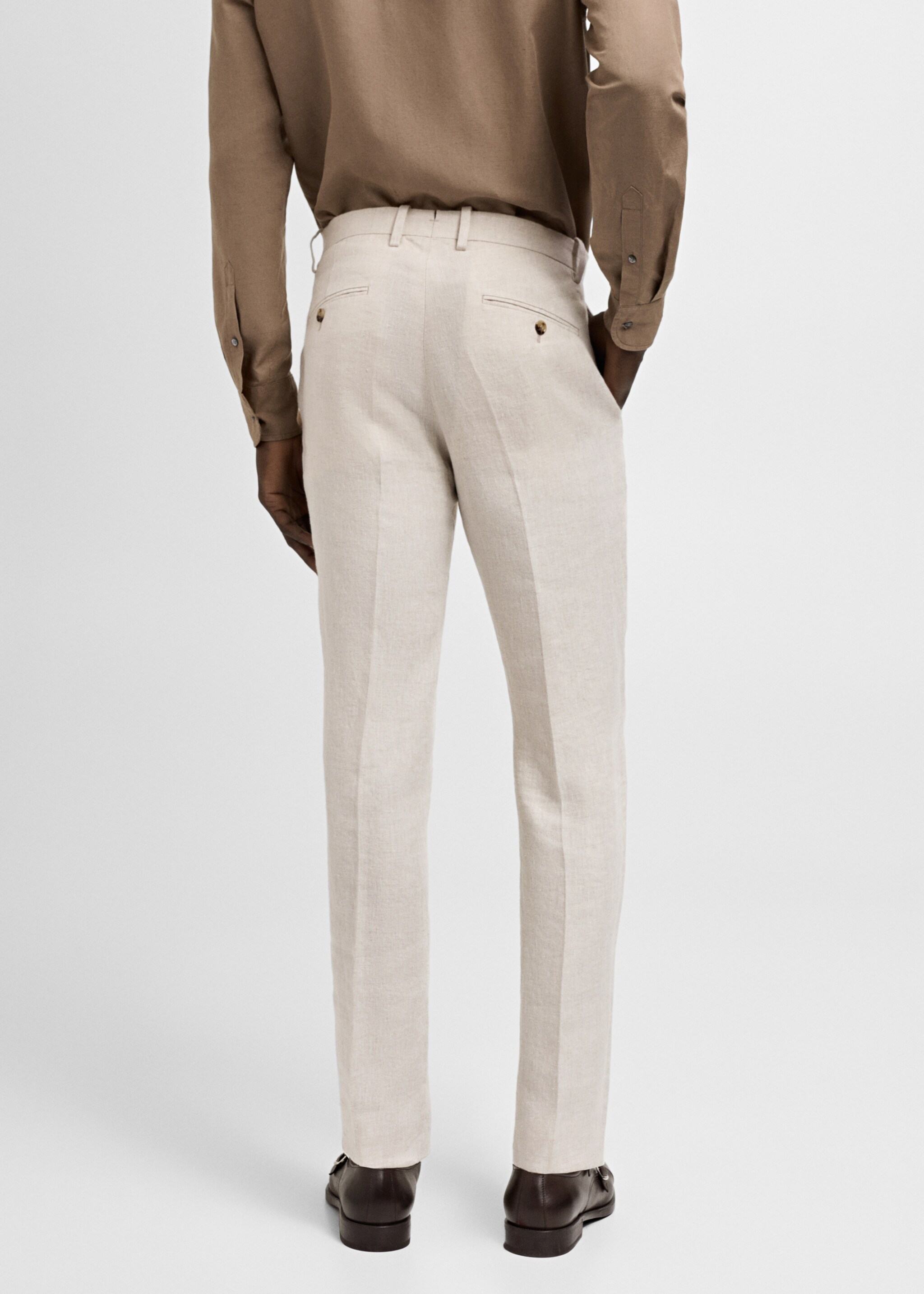 100% linen slim-fit suit trousers - Reverse of the article