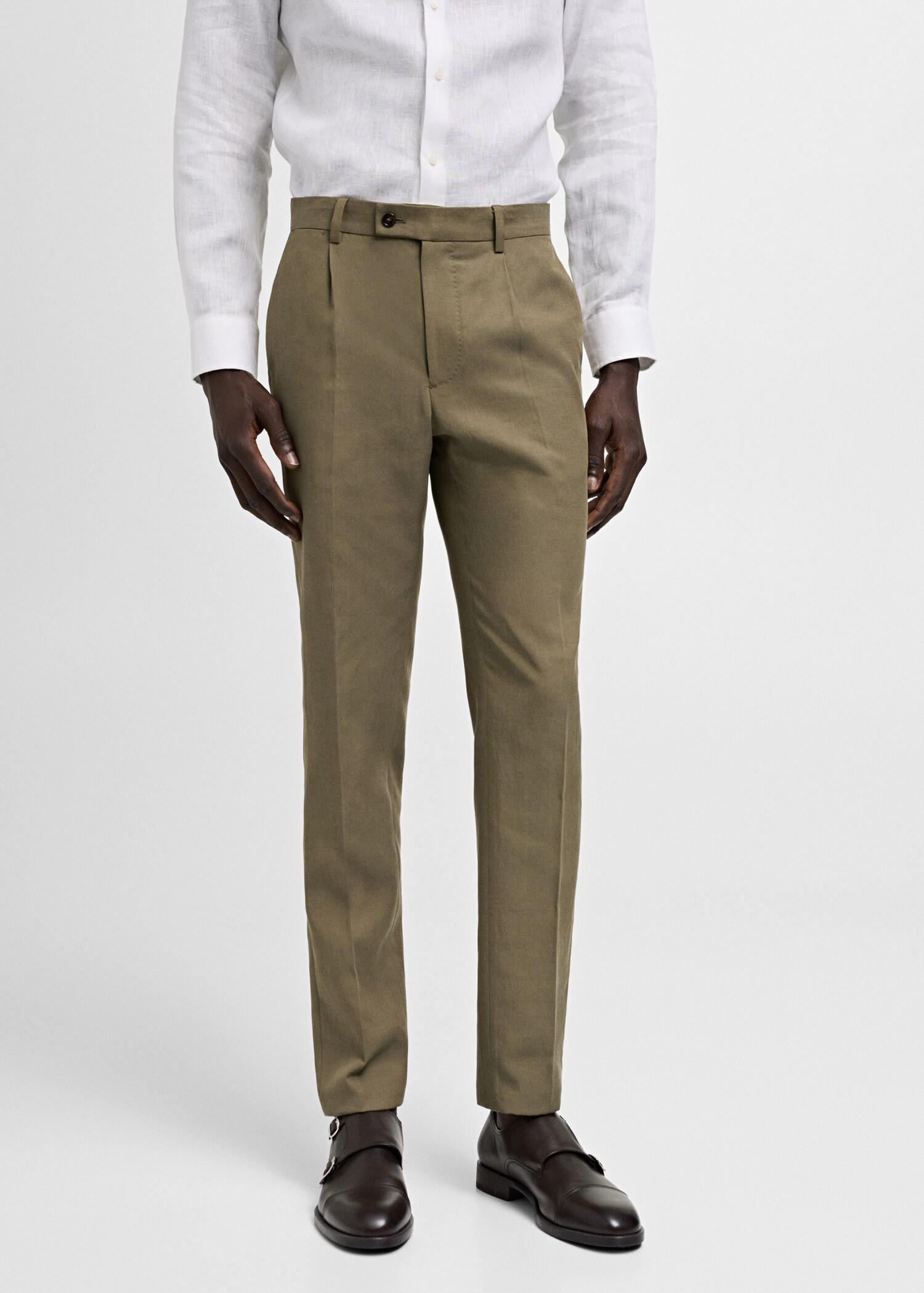 Tencel™ Slim-Fit-Anzughose mit Abnähern - Mittlere Ansicht
